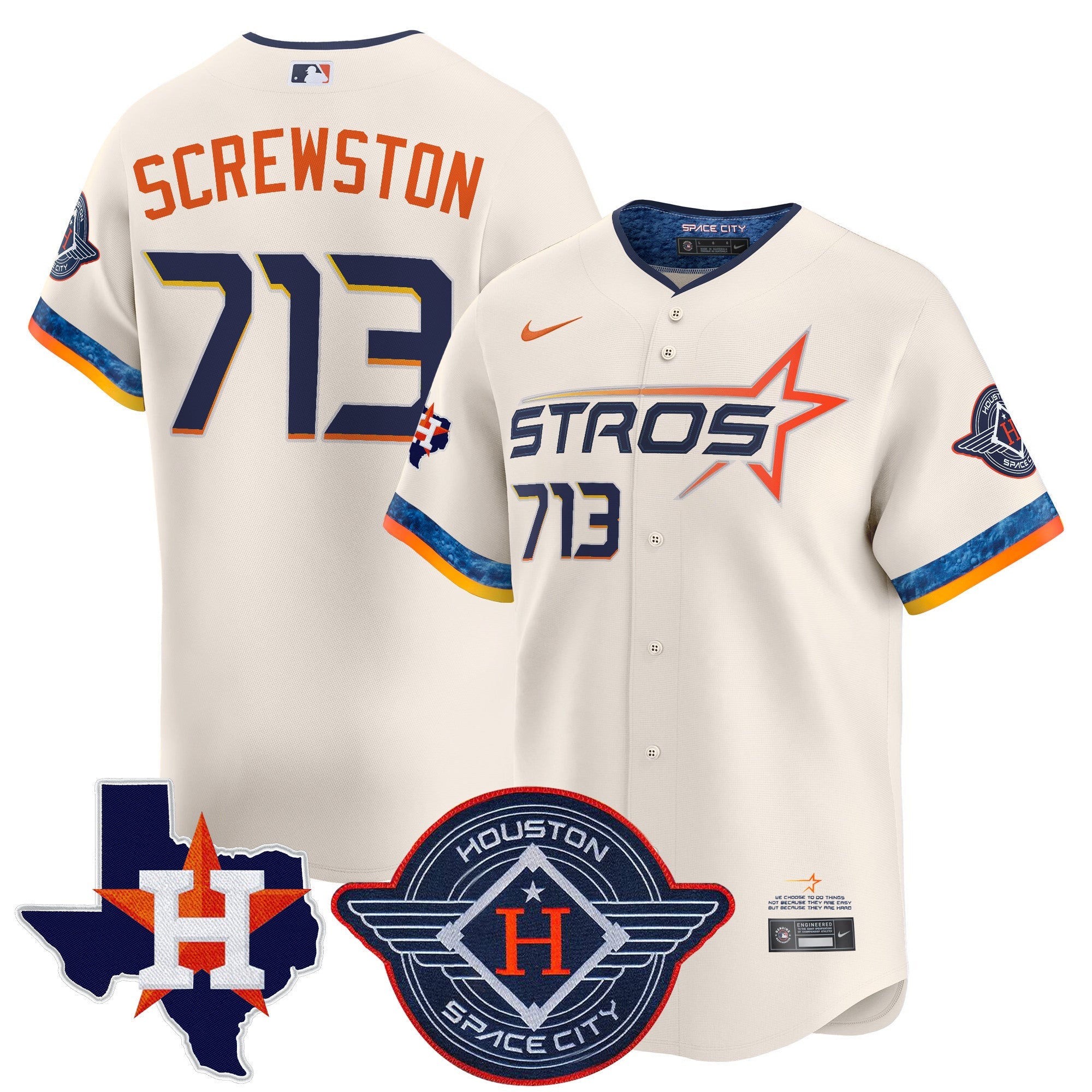 Men’s Houston 2025 City Connect Texas Patch Vapor Premier Limited Jersey