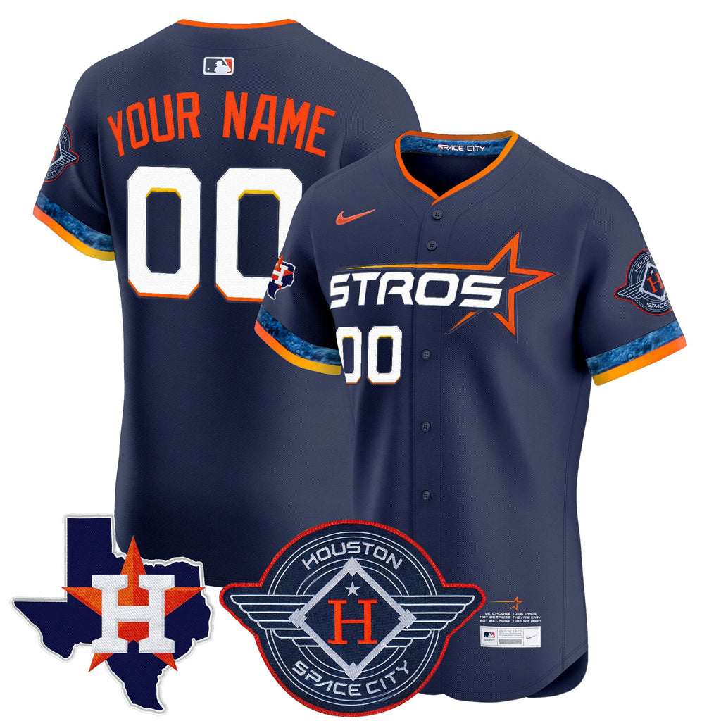Houston 2025 City Connect Texas Patch Vapor Premier Elite Custom Jersey
