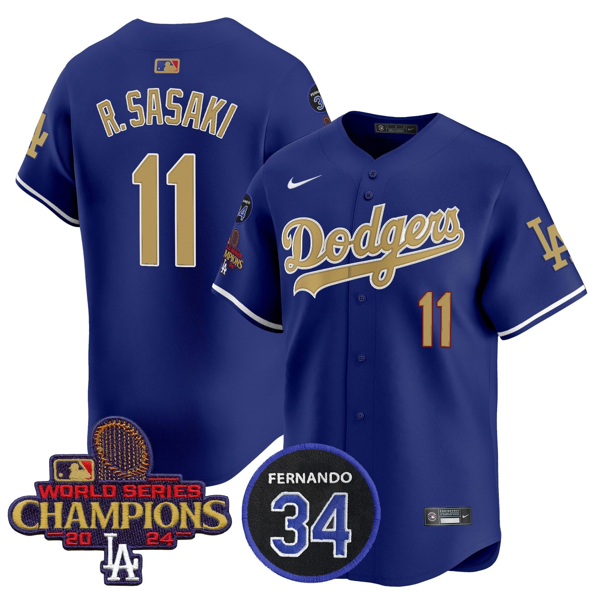 Men’s 2025 #34 Fernando Patch Gold Vapor Premier Limited Jersey