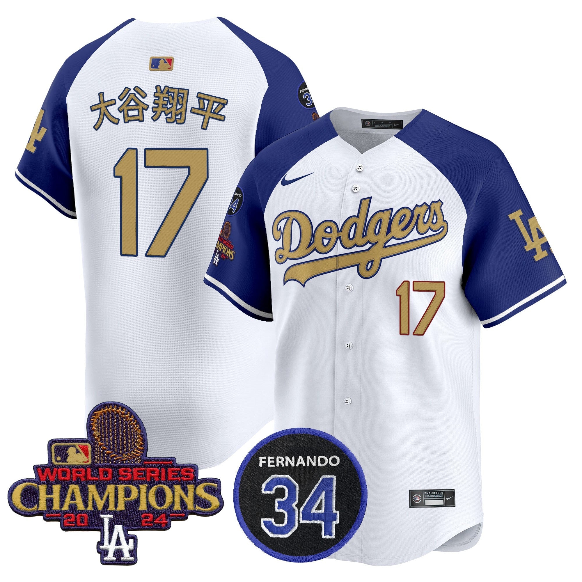 Men’s 2025 #34 Fernando Patch Gold Vapor Premier Limited Jersey