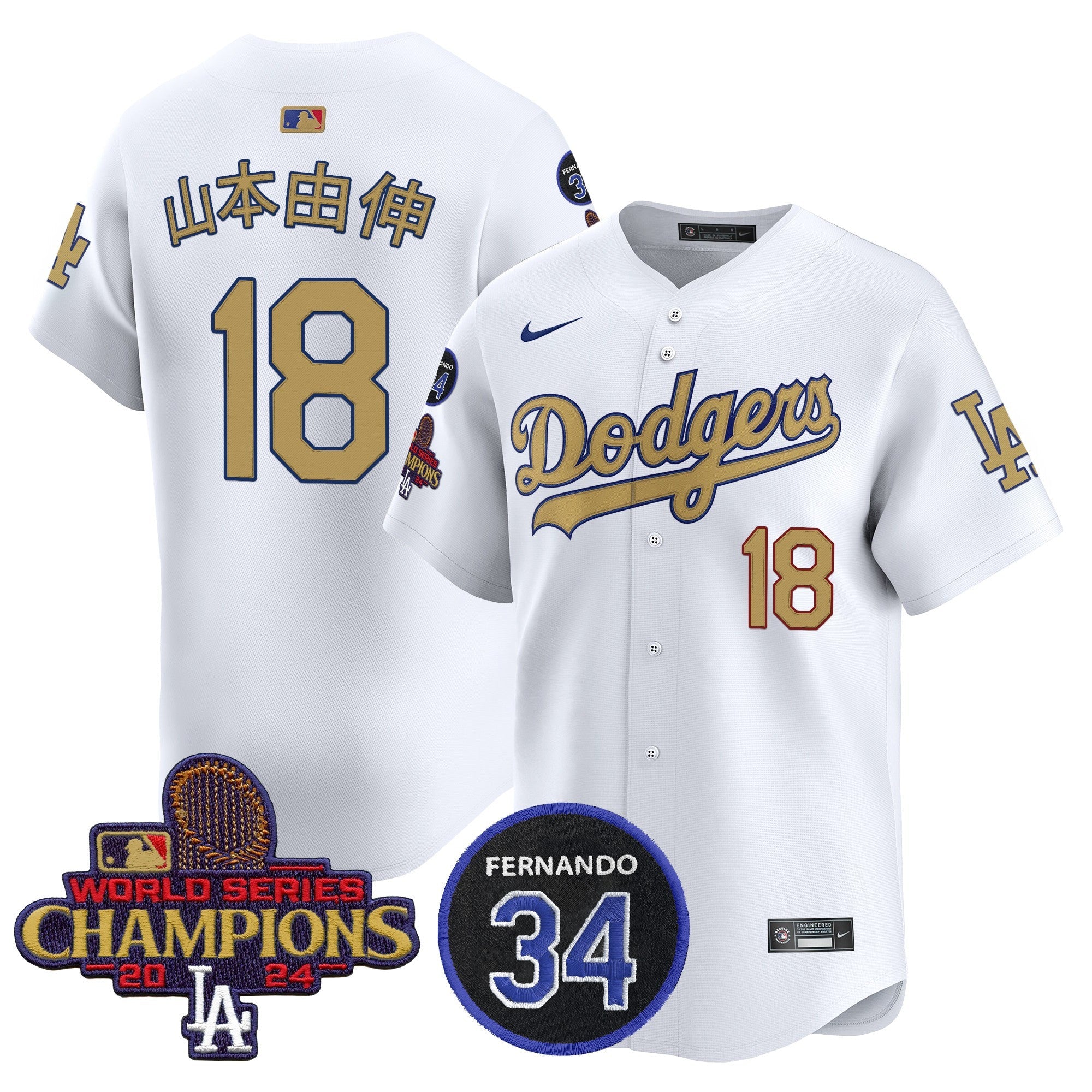 Men’s 2025 #34 Fernando Patch Gold Vapor Premier Limited Jersey