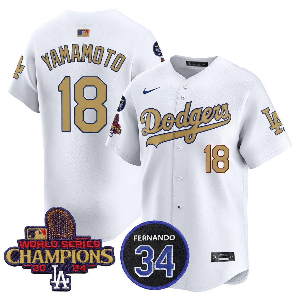 Men’s 2025 #34 Fernando Patch Gold Vapor Premier Limited Jersey