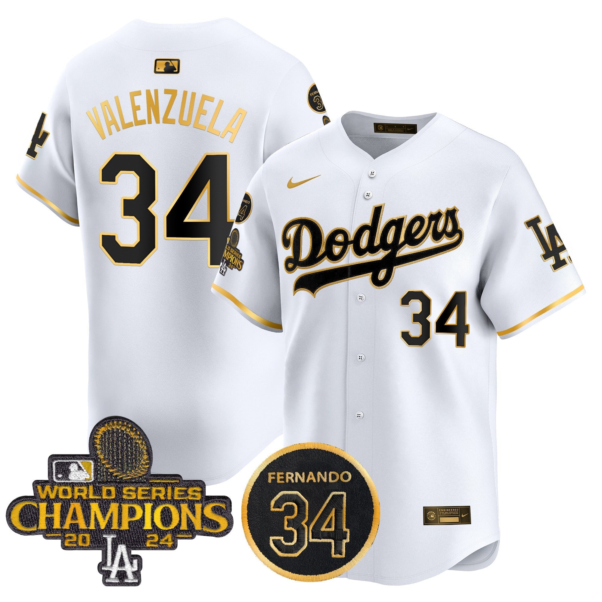 Men’s 2025 #34 Fernando Patch Gold Vapor Premier Limited Jersey