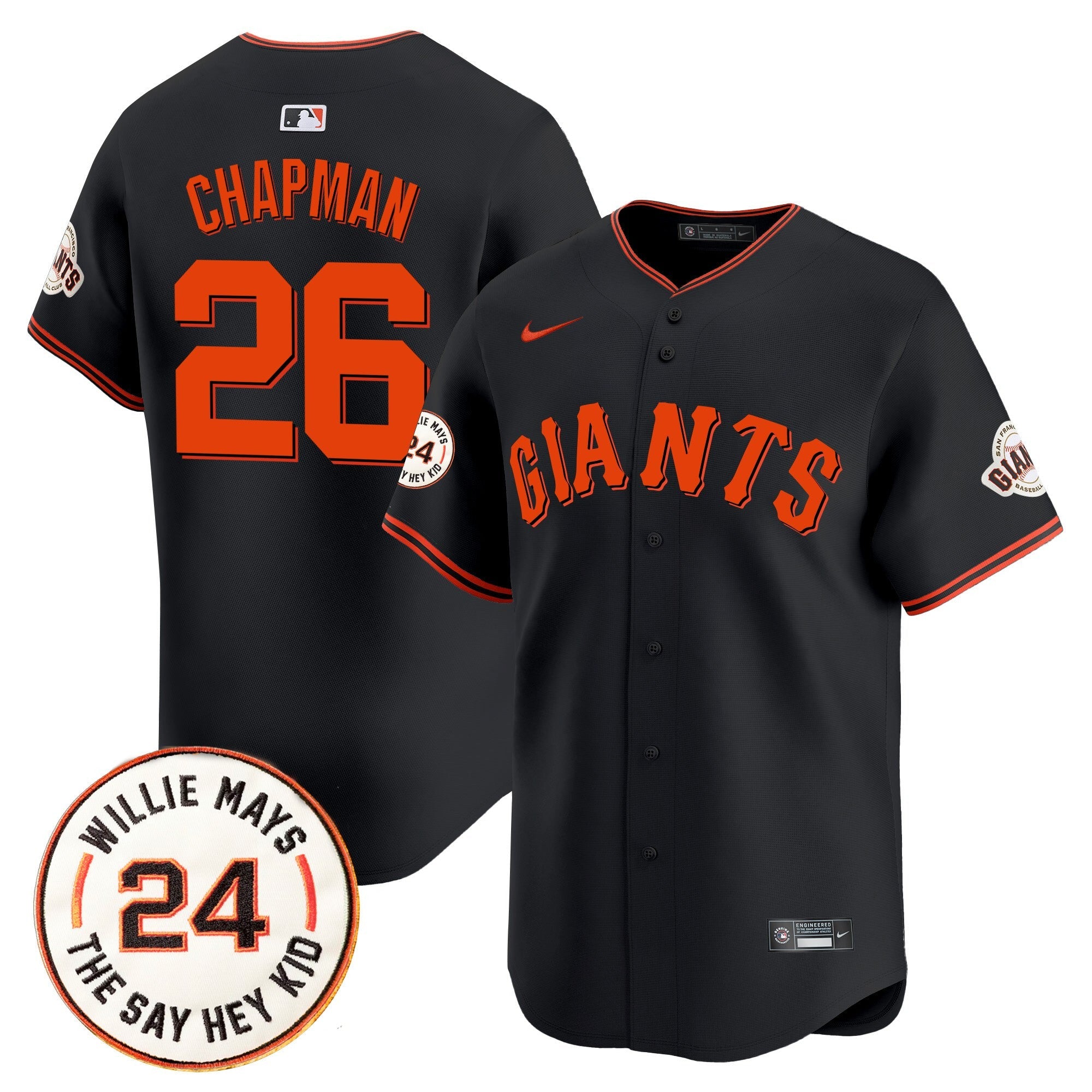 Men’s San Francisco 2025 Willie Mays Patch Vapor Premier Limited Jersey