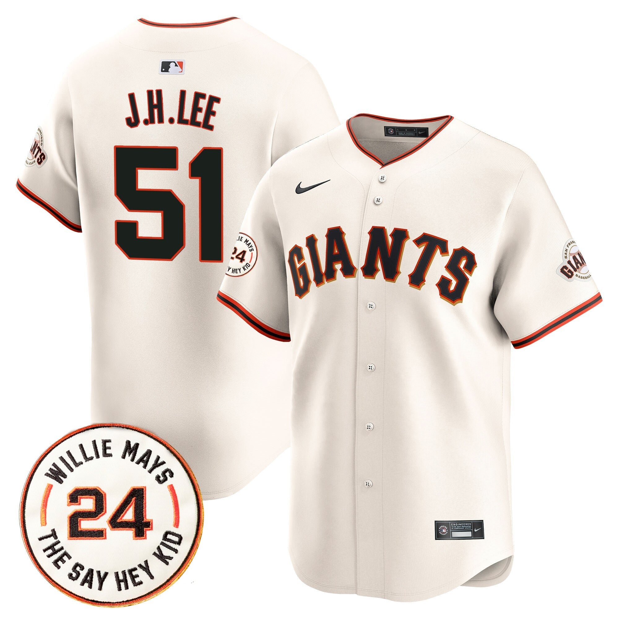 Men’s San Francisco 2025 Willie Mays Patch Vapor Premier Limited Jersey