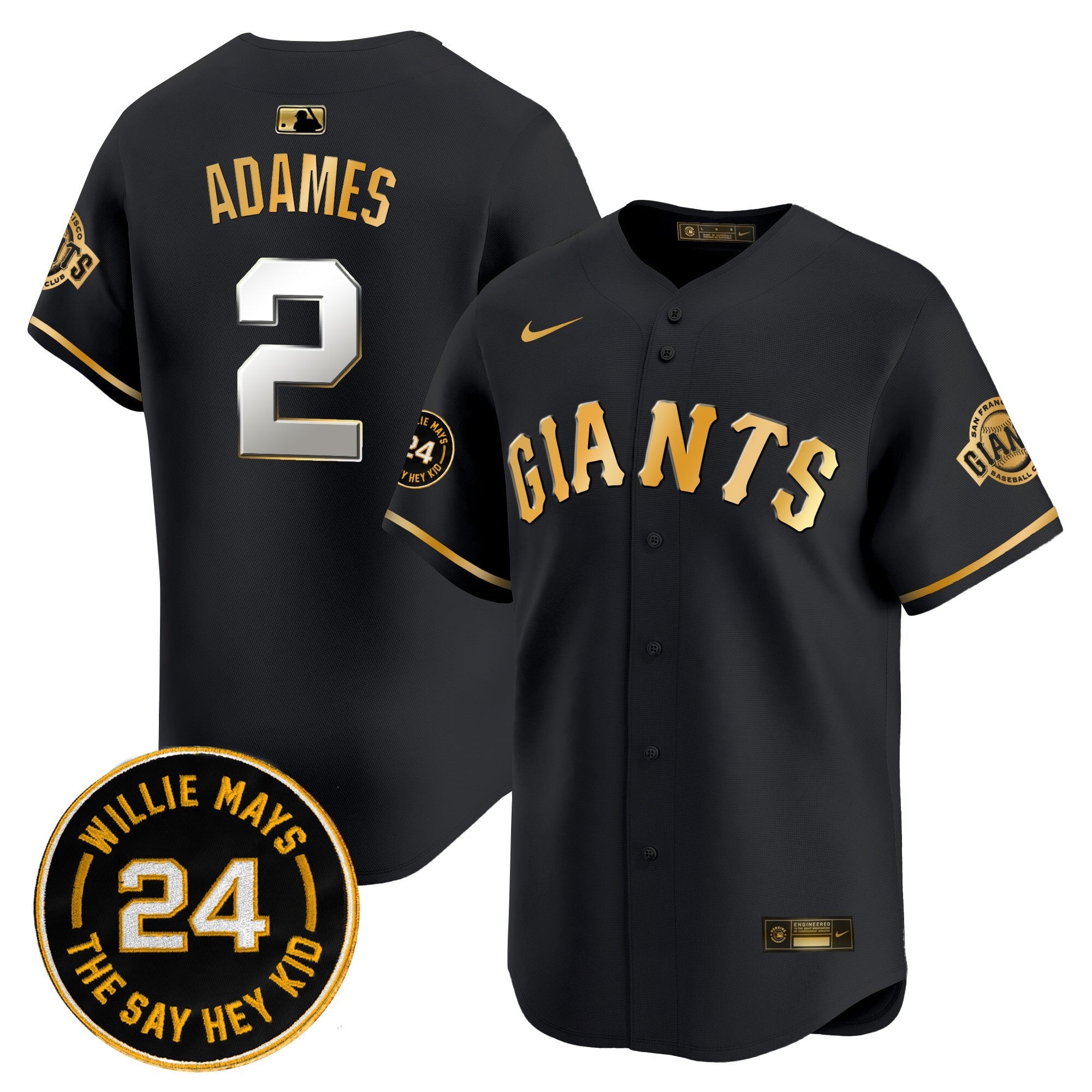 Men’s San Francisco 2025 Willie Mays Patch Vapor Premier Limited Jersey