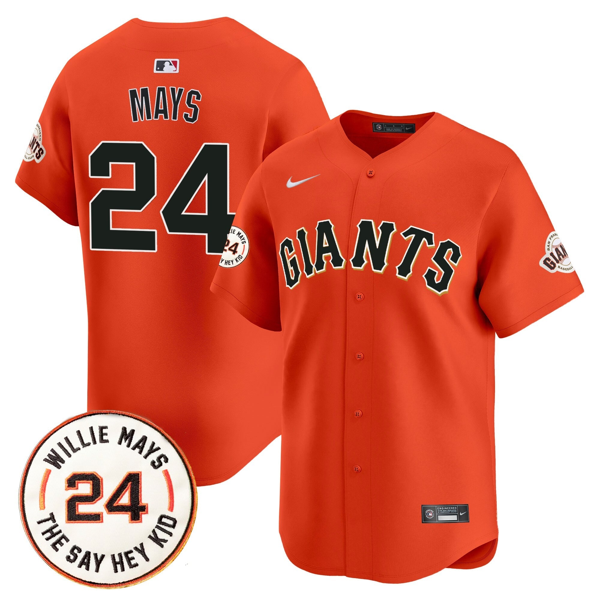 Men’s San Francisco 2025 Willie Mays Patch Vapor Premier Limited Jersey