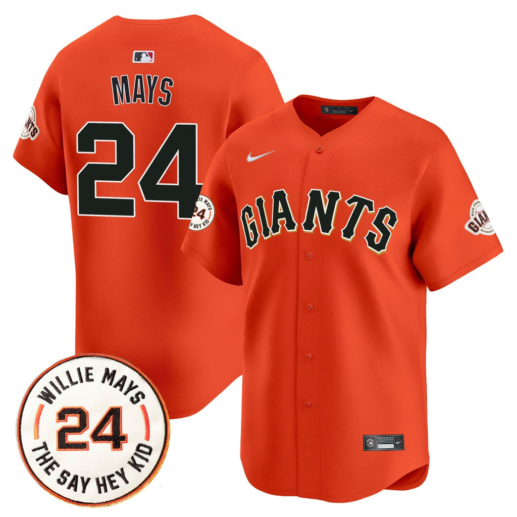 Men’s San Francisco 2025 Willie Mays Patch Vapor Premier Limited Jersey