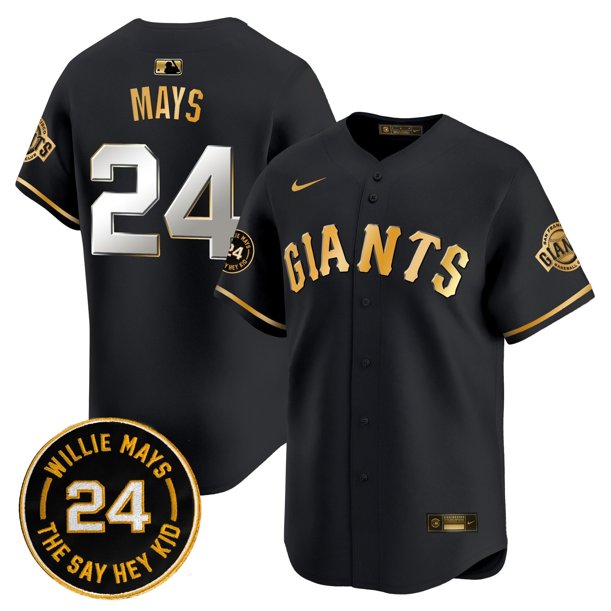 Men’s San Francisco 2025 Willie Mays Patch Vapor Premier Limited Jersey