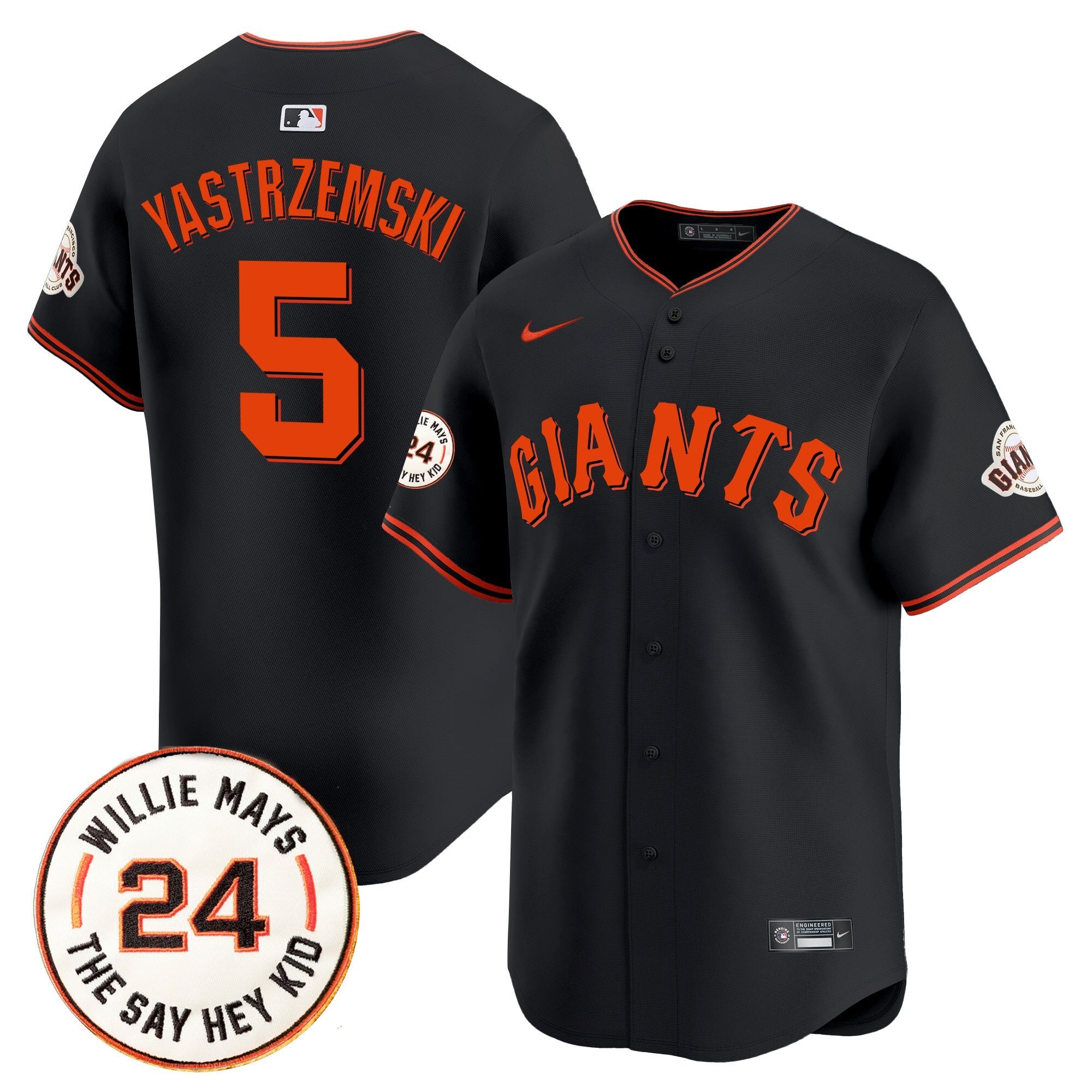 Men’s San Francisco 2025 Willie Mays Patch Vapor Premier Limited Jersey