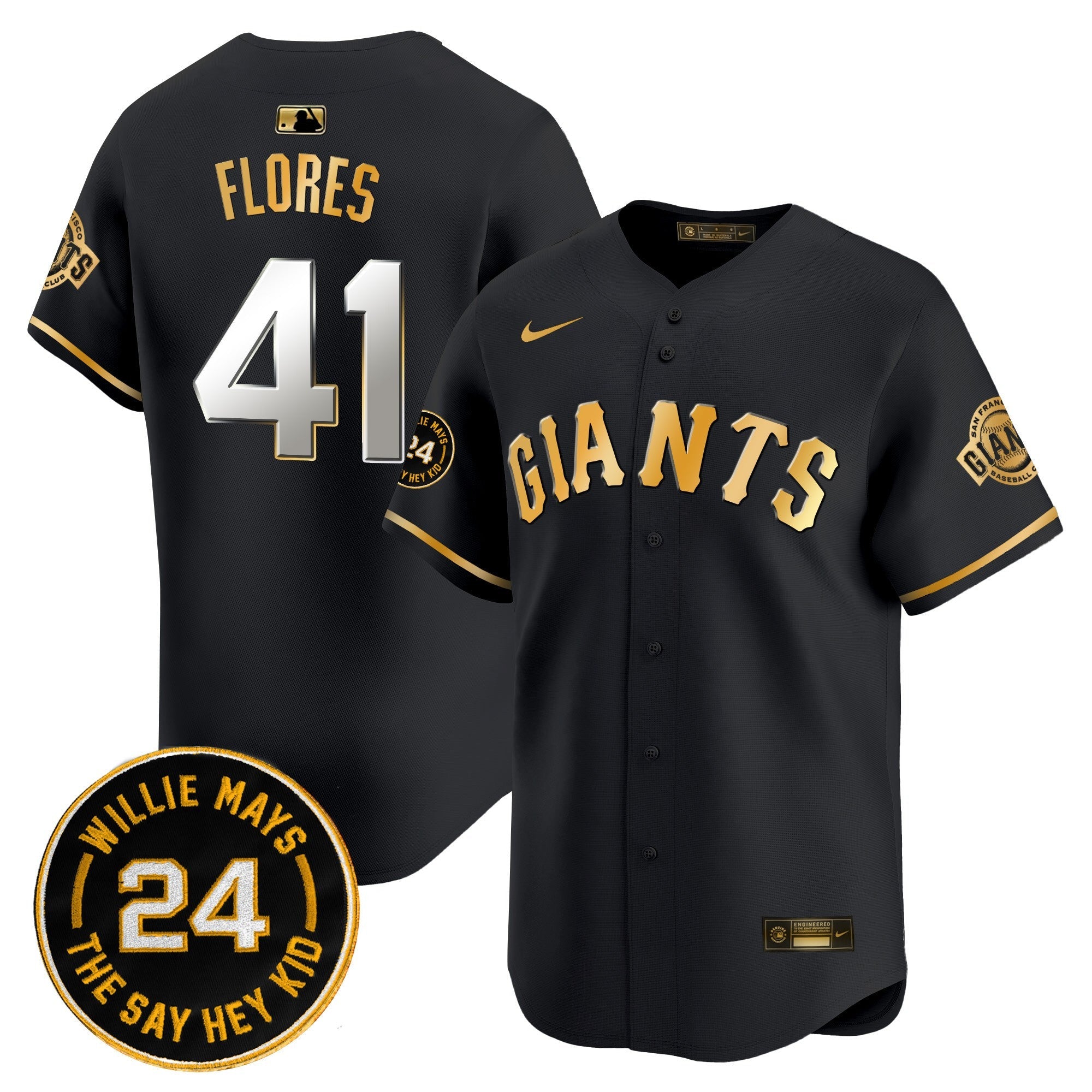 Men’s San Francisco 2025 Willie Mays Patch Vapor Premier Limited Jersey