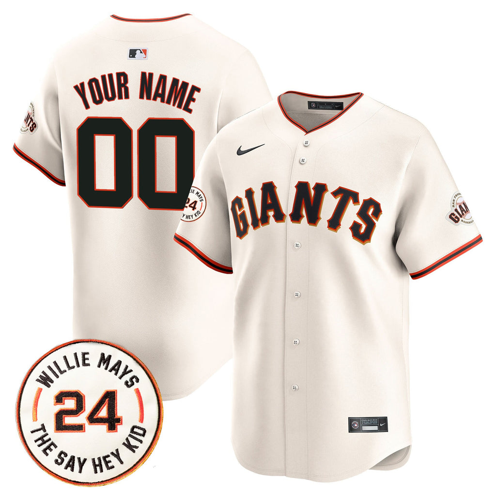 San Francisco 2025 Willie Mays Patch Vapor Premier Limited Custom Jersey