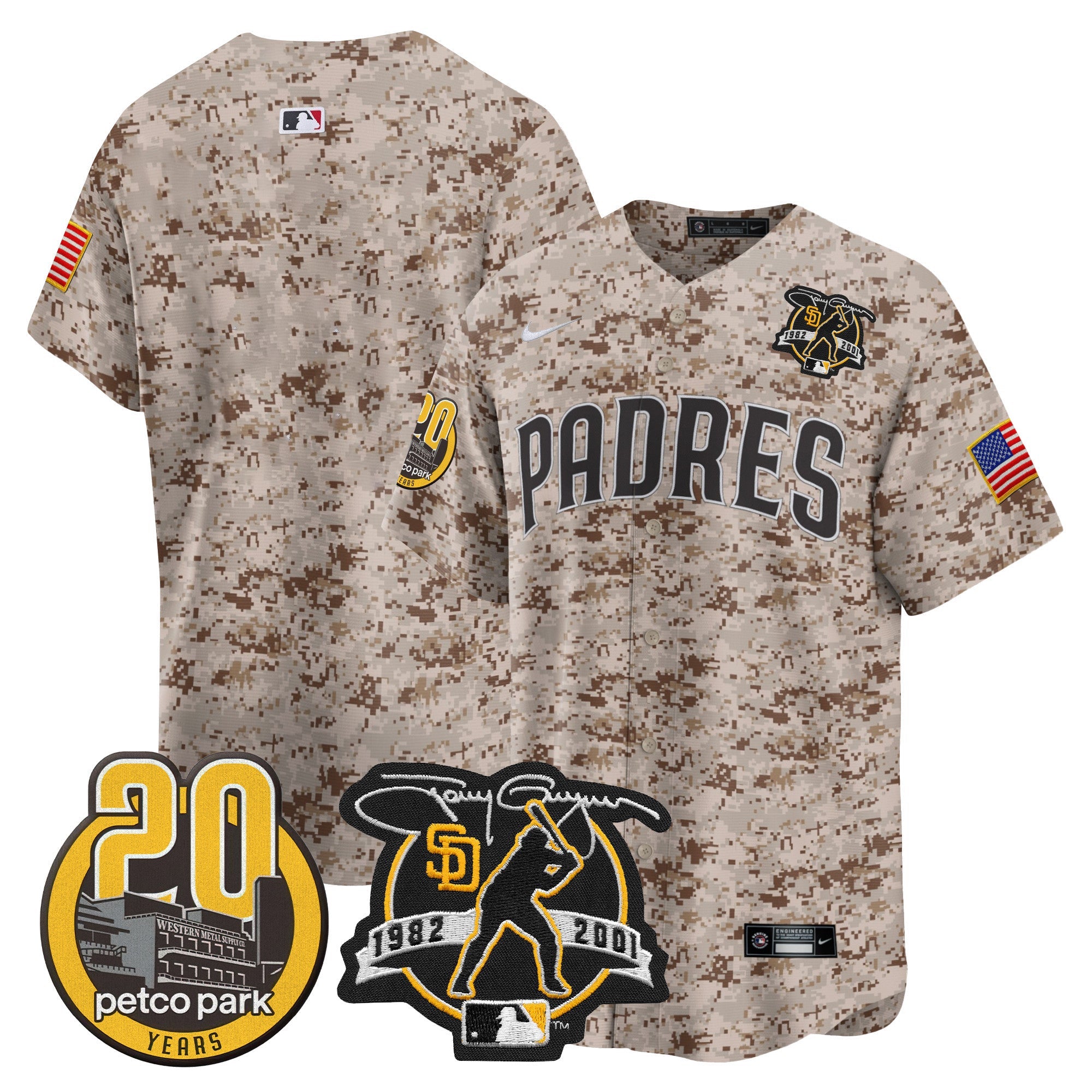 Men’s Tony Gwynn & Petco Park 20th Patch USMC Vapor Premier Limited Jersey