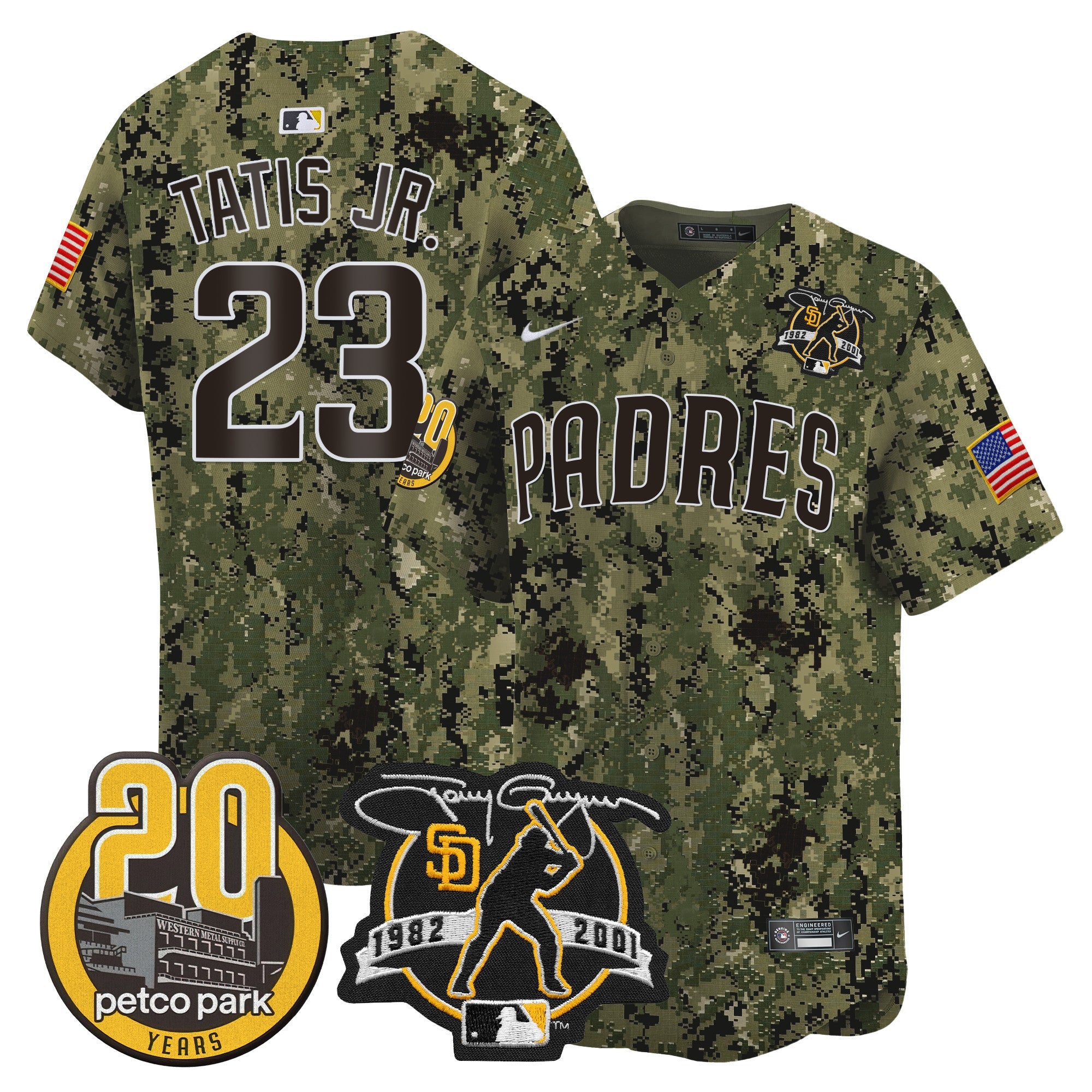 Men’s Tony Gwynn & Petco Park 20th Patch USMC Vapor Premier Limited Jersey