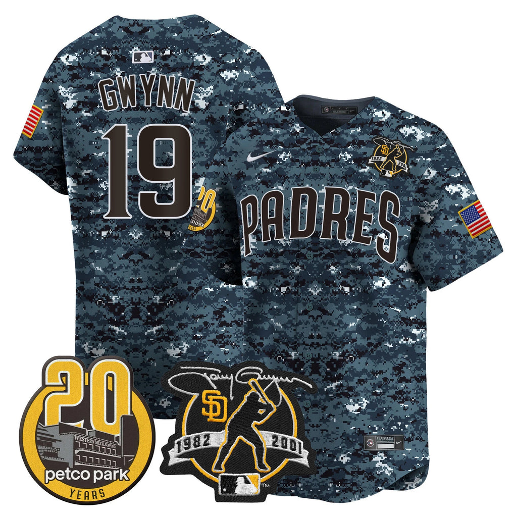 Men’s Tony Gwynn & Petco Park 20th Patch USMC Vapor Premier Limited Jersey