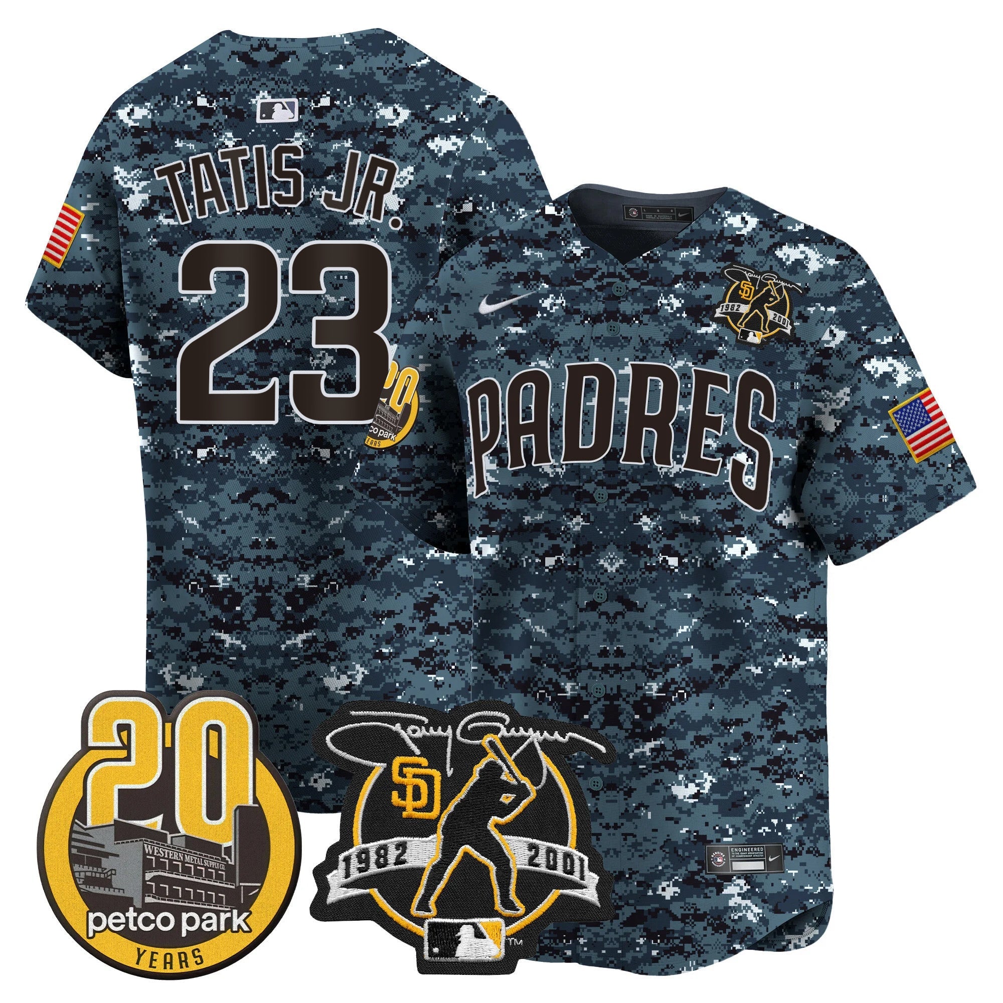 Men’s Tony Gwynn & Petco Park 20th Patch USMC Vapor Premier Limited Jersey