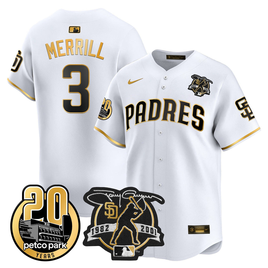 Men’s Tony Gwynn & Petco Park 20th Patch Vapor Premier Limited Jersey