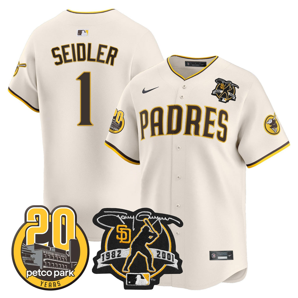 Men’s Tony Gwynn & Petco Park 20th Patch Vapor Premier Limited Jersey