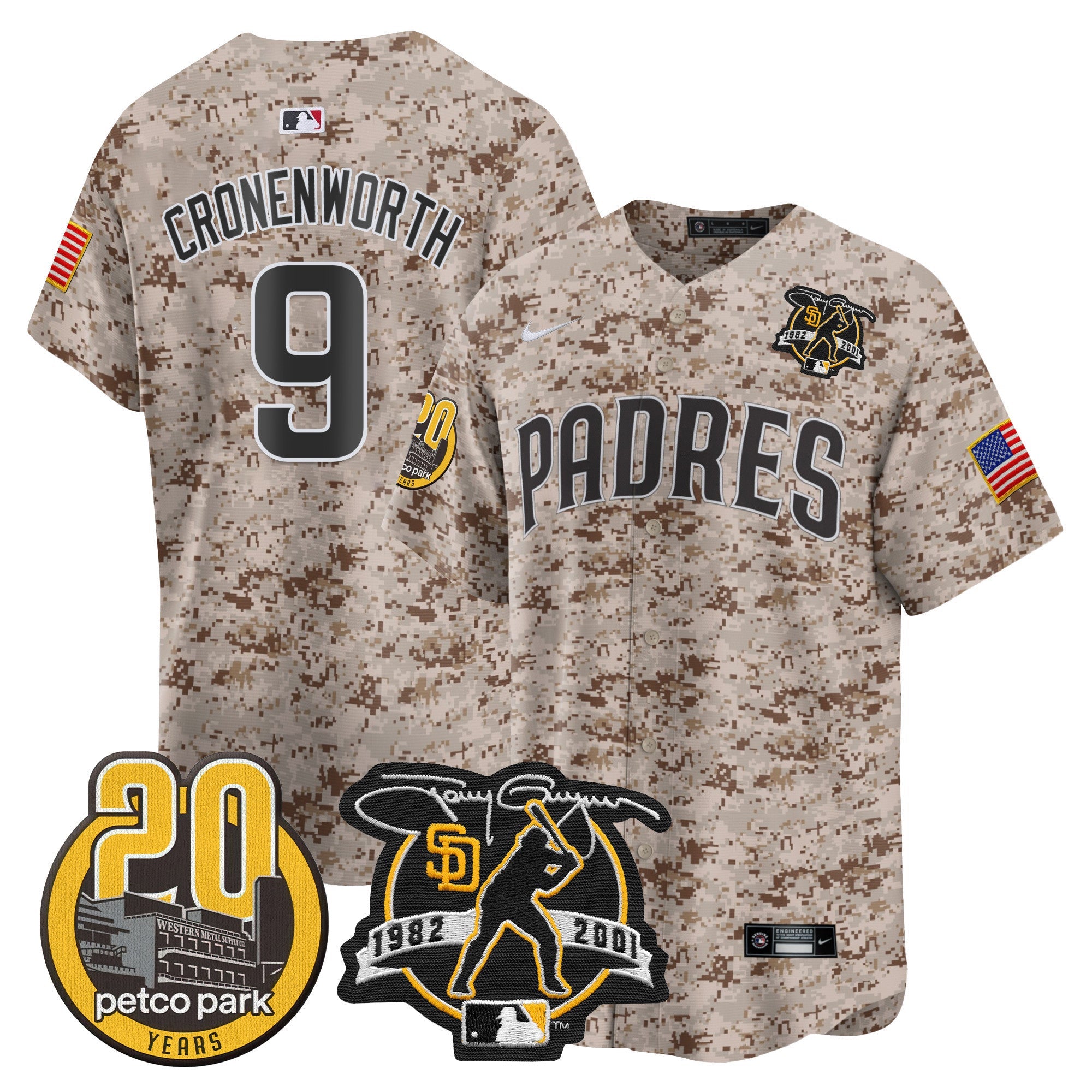 Men’s Tony Gwynn & Petco Park 20th Patch USMC Vapor Premier Limited Jersey