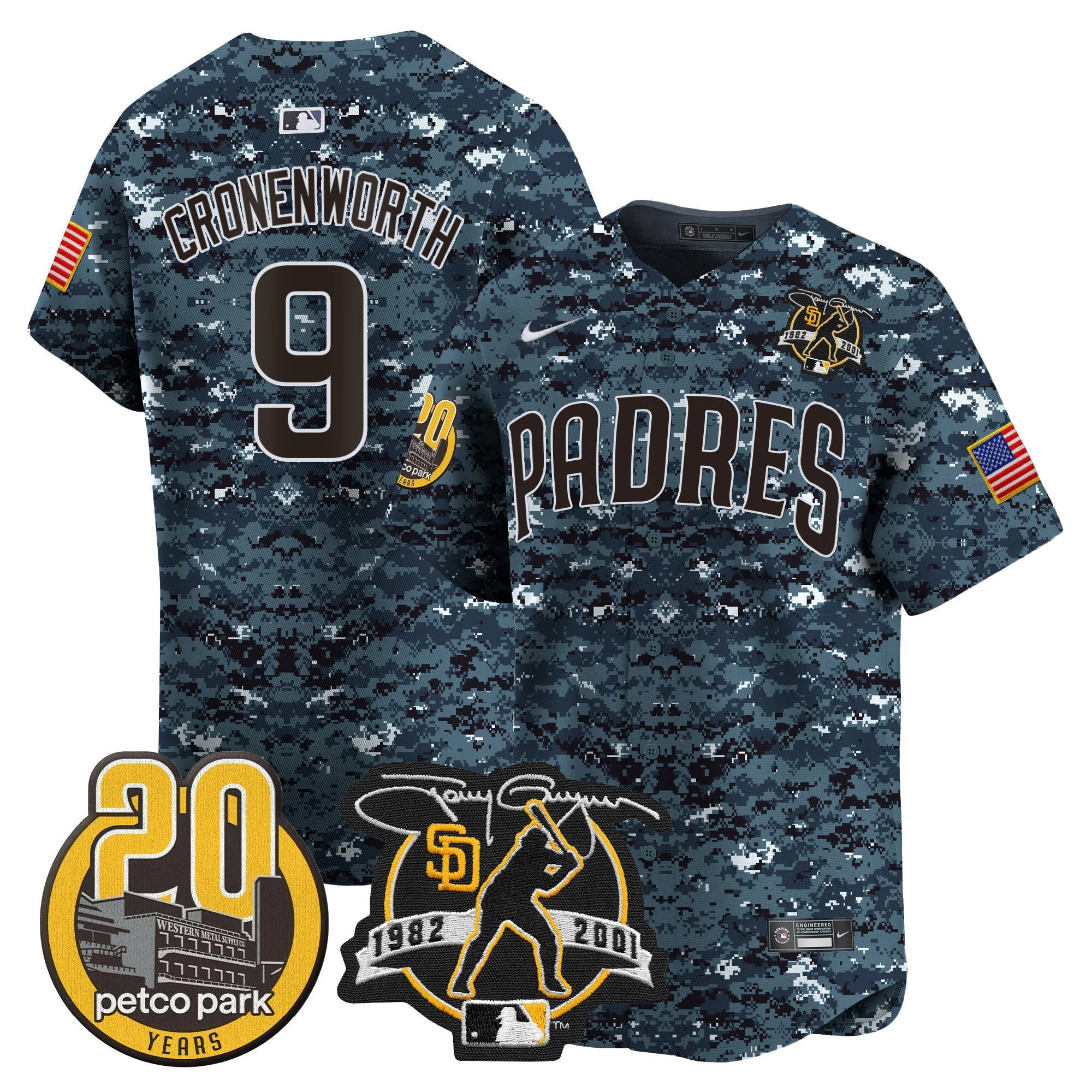 Men’s Tony Gwynn & Petco Park 20th Patch USMC Vapor Premier Limited Jersey