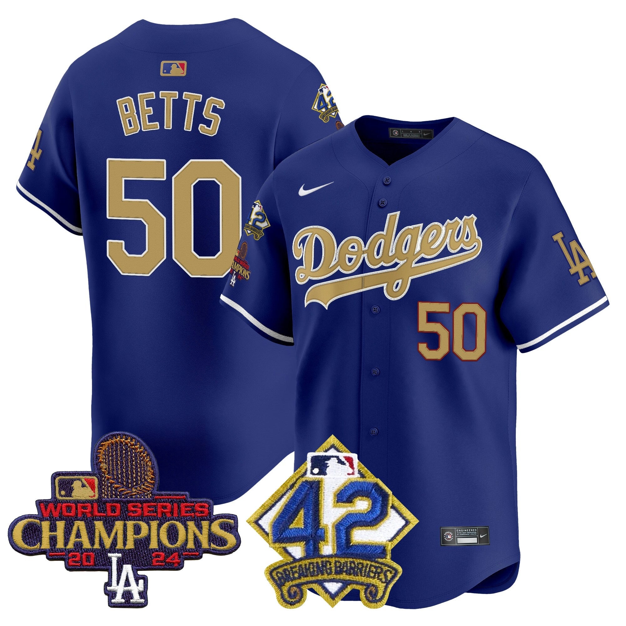 Men’s 2024 World Series Champions & Jackie Robinson Patch Vapor Premier Limited Jersey