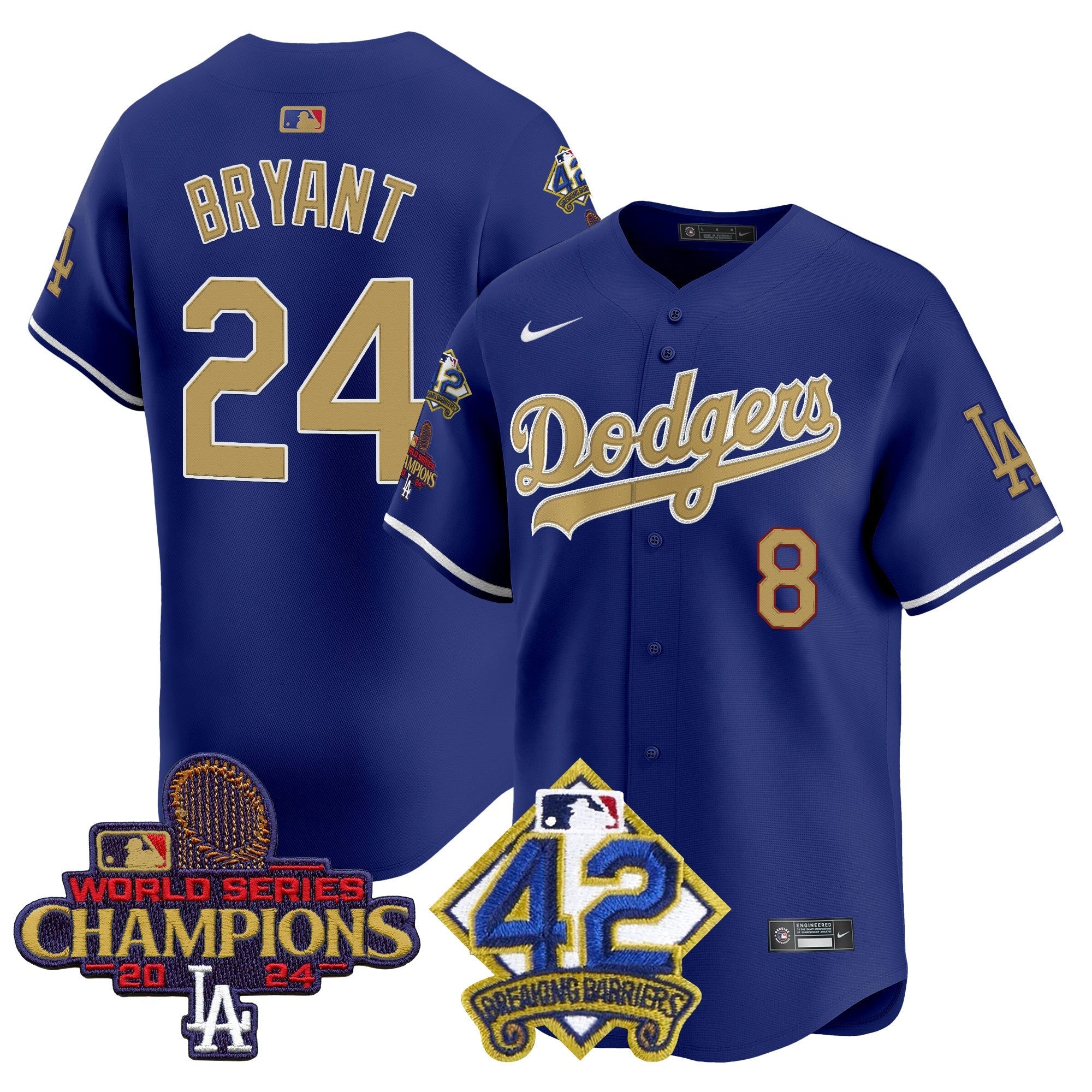 Men’s 2024 World Series Champions & Jackie Robinson Patch Vapor Premier Limited Jersey