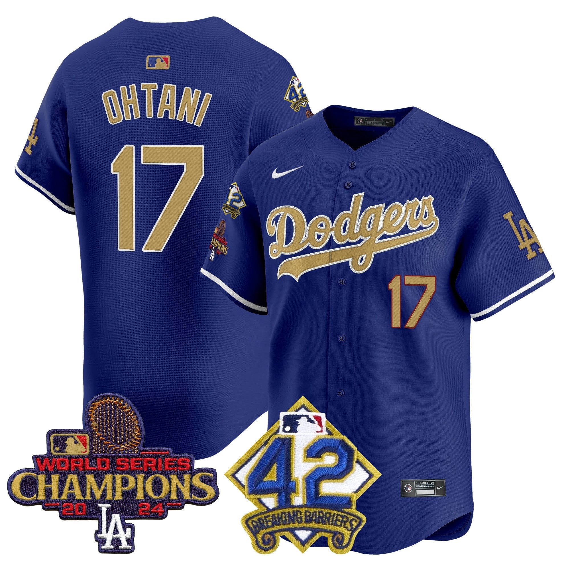 Men’s 2024 World Series Champions & Jackie Robinson Patch Vapor Premier Limited Jersey