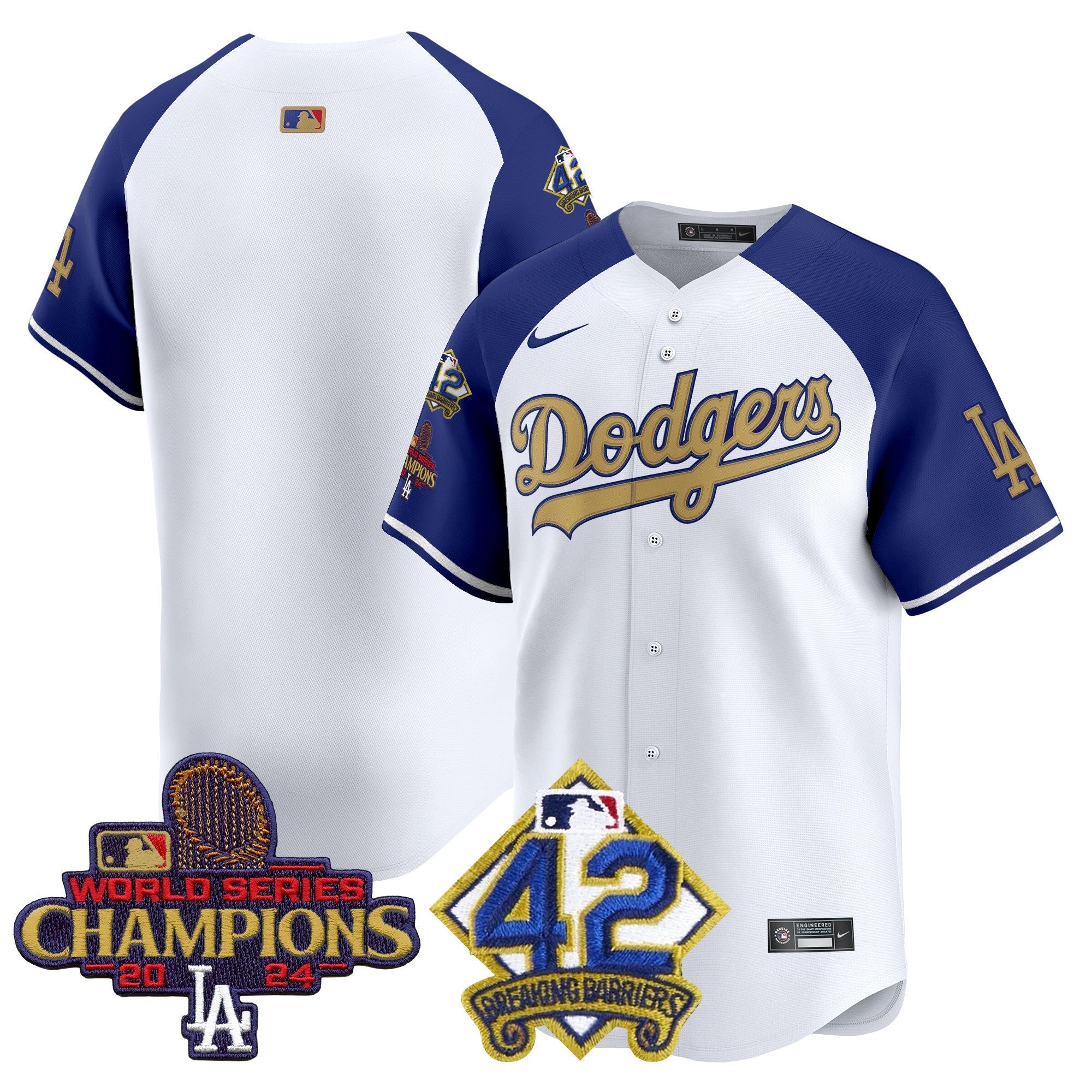 Men’s 2024 World Series Champions & Jackie Robinson Patch Vapor Premier Limited Jersey