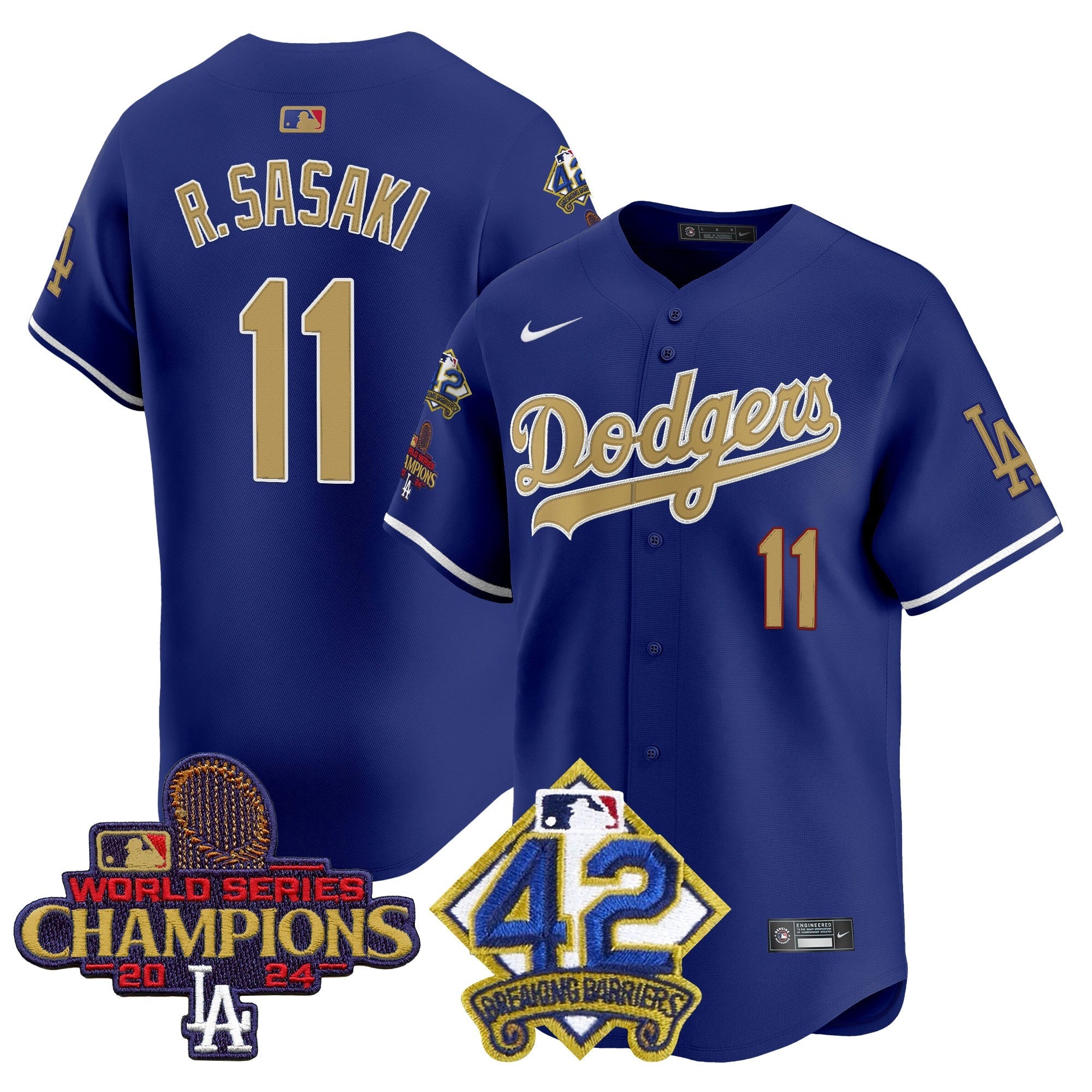 Men’s 2024 World Series Champions & Jackie Robinson Patch Vapor Premier Limited Jersey