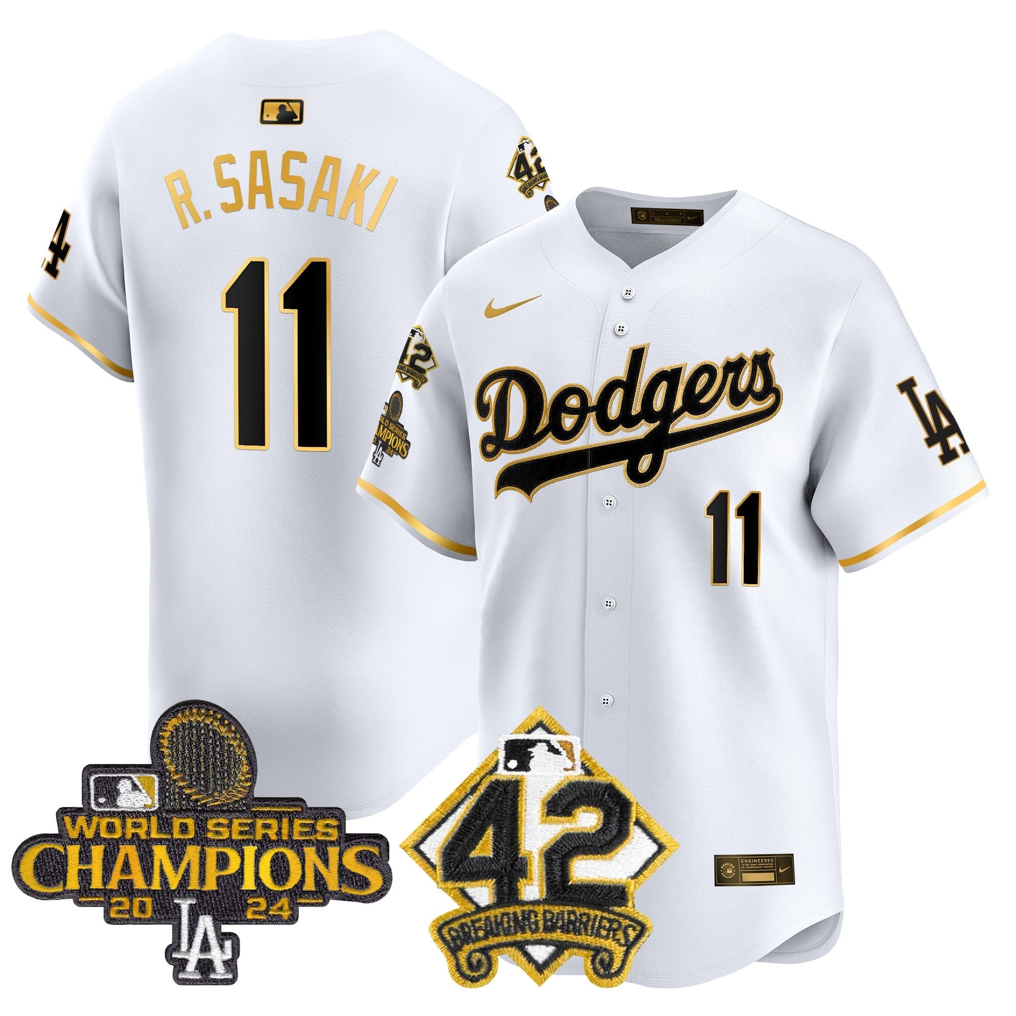 Men’s 2024 World Series Champions & Jackie Robinson Patch Vapor Premier Limited Jersey