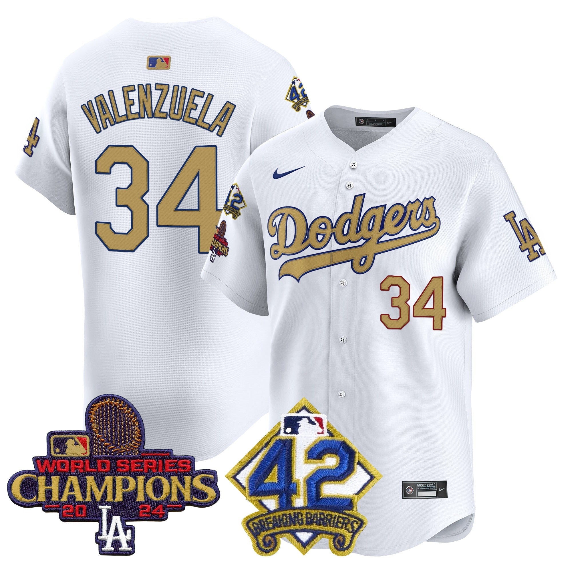 Men’s 2024 World Series Champions & Jackie Robinson Patch Vapor Premier Limited Jersey