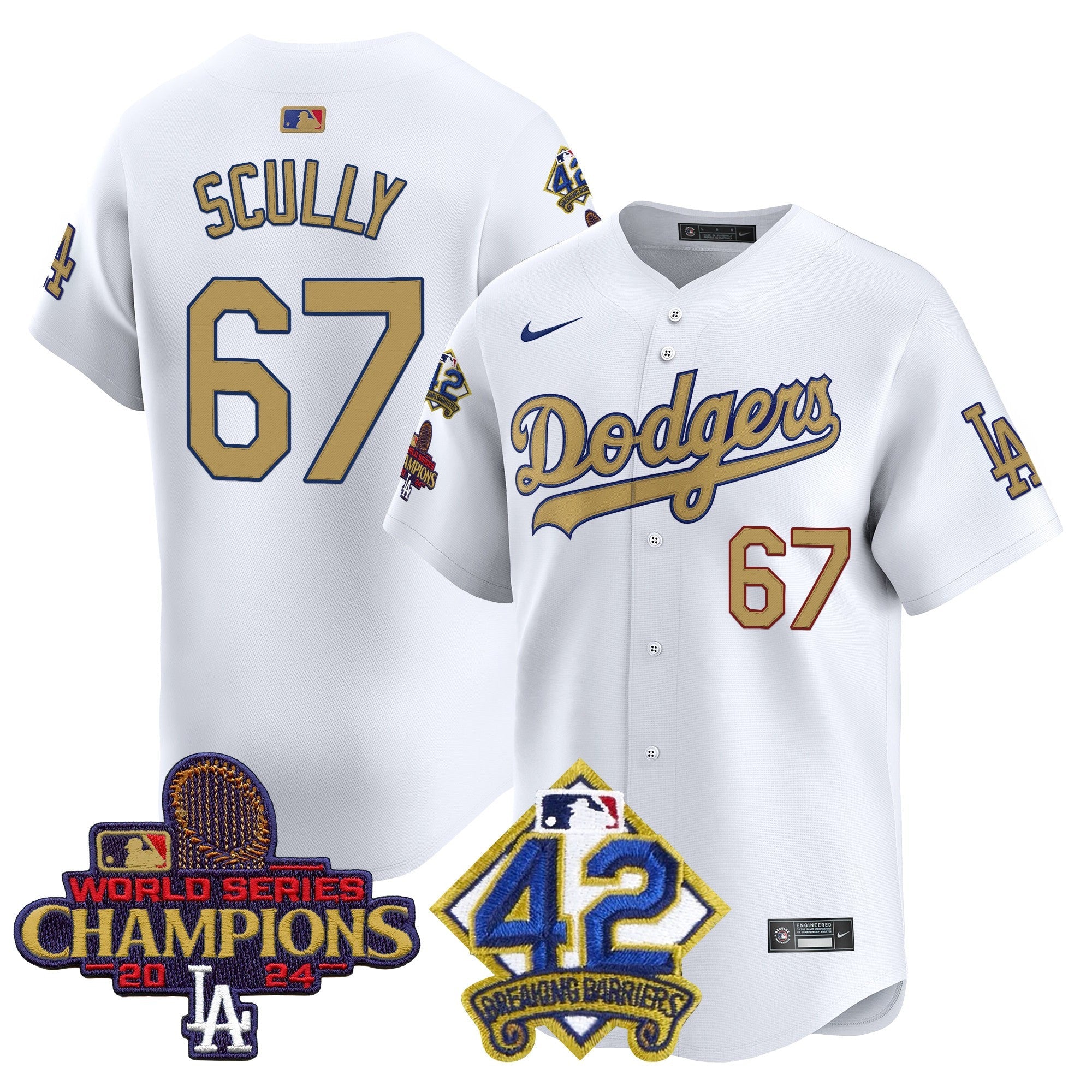 Men’s 2024 World Series Champions & Jackie Robinson Patch Vapor Premier Limited Jersey