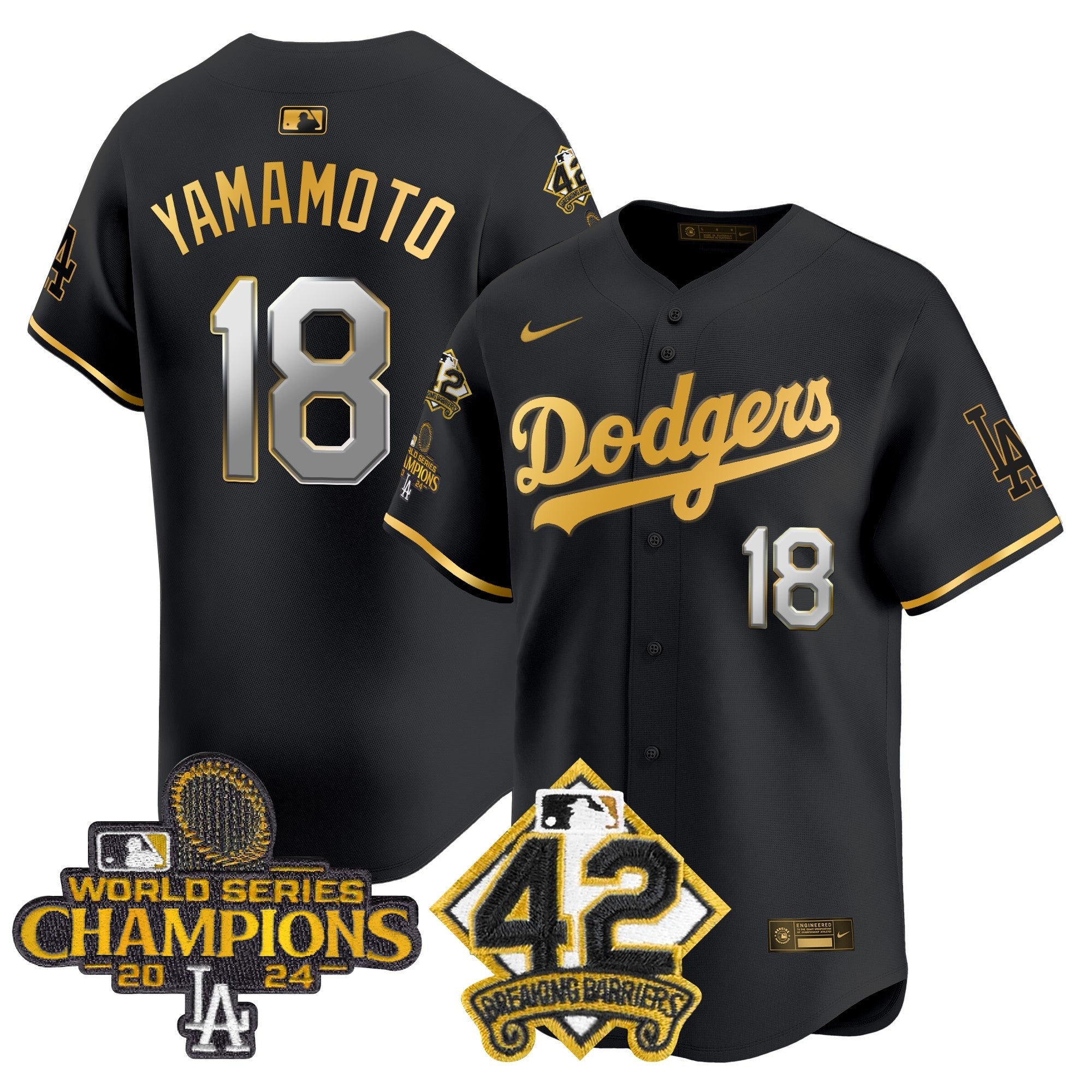 Men’s 2024 World Series Champions & Jackie Robinson Patch Vapor Premier Limited Jersey