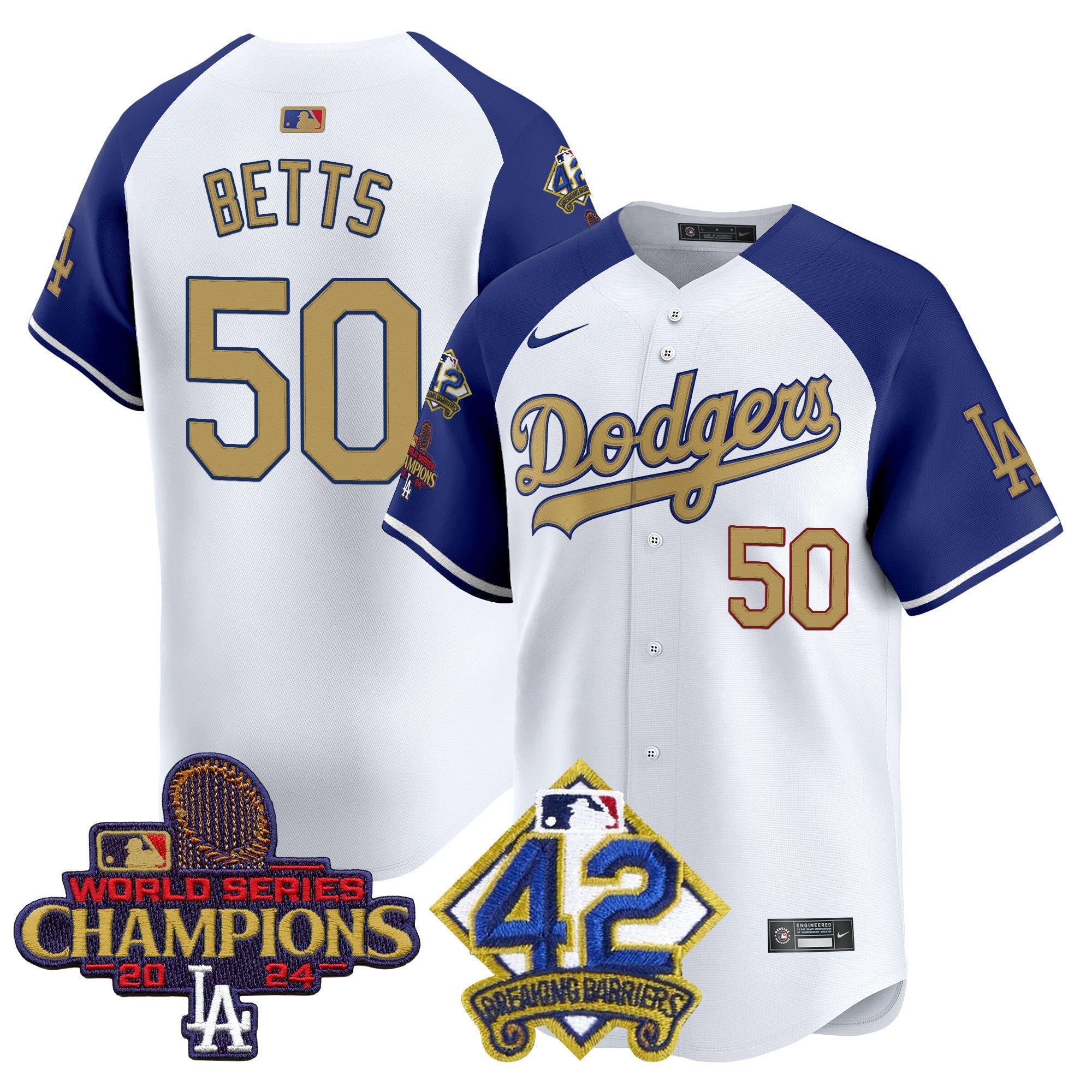 Men’s 2024 World Series Champions & Jackie Robinson Patch Vapor Premier Limited Jersey