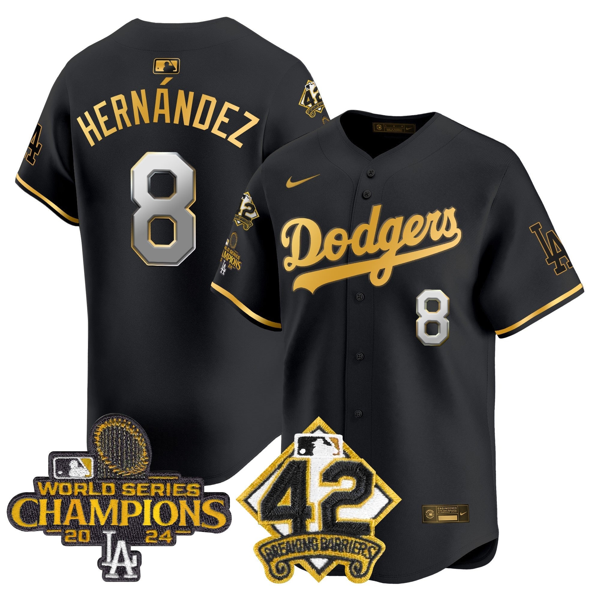 Men’s 2024 World Series Champions & Jackie Robinson Patch Vapor Premier Limited Jersey
