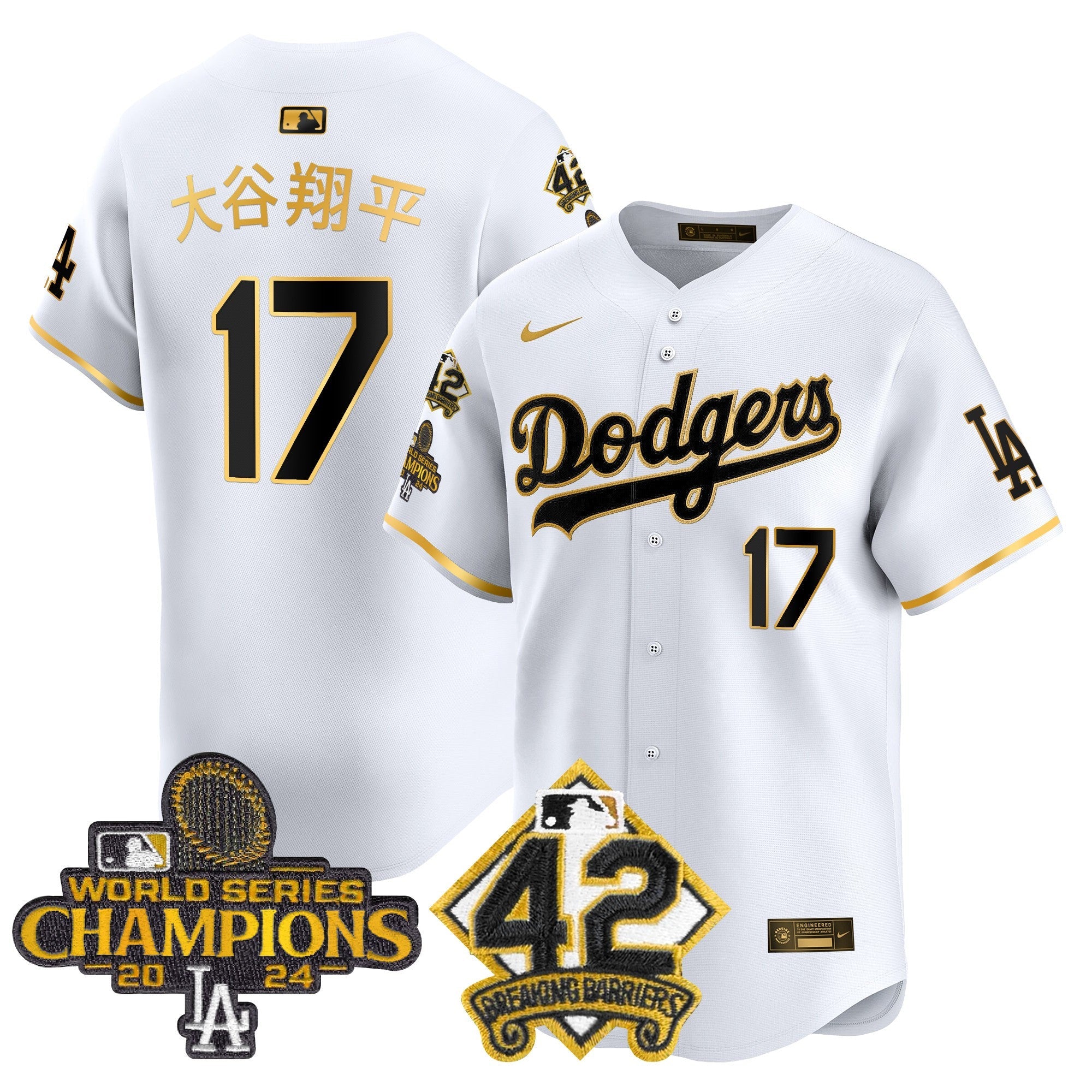 Men’s 2024 World Series Champions & Jackie Robinson Patch Vapor Premier Limited Jersey