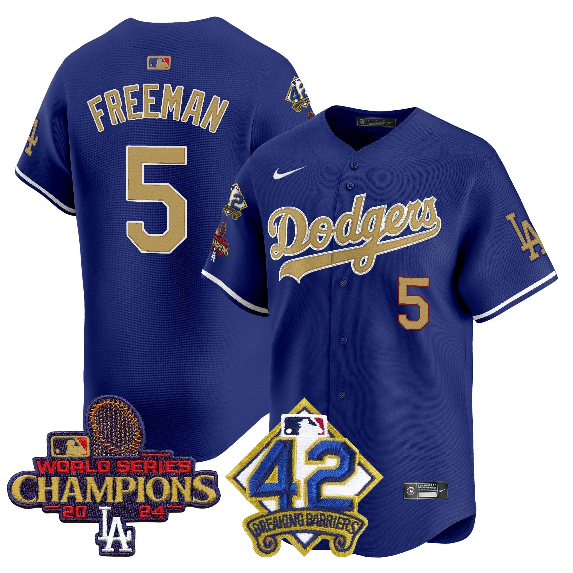 Men’s 2024 World Series Champions & Jackie Robinson Patch Vapor Premier Limited Jersey