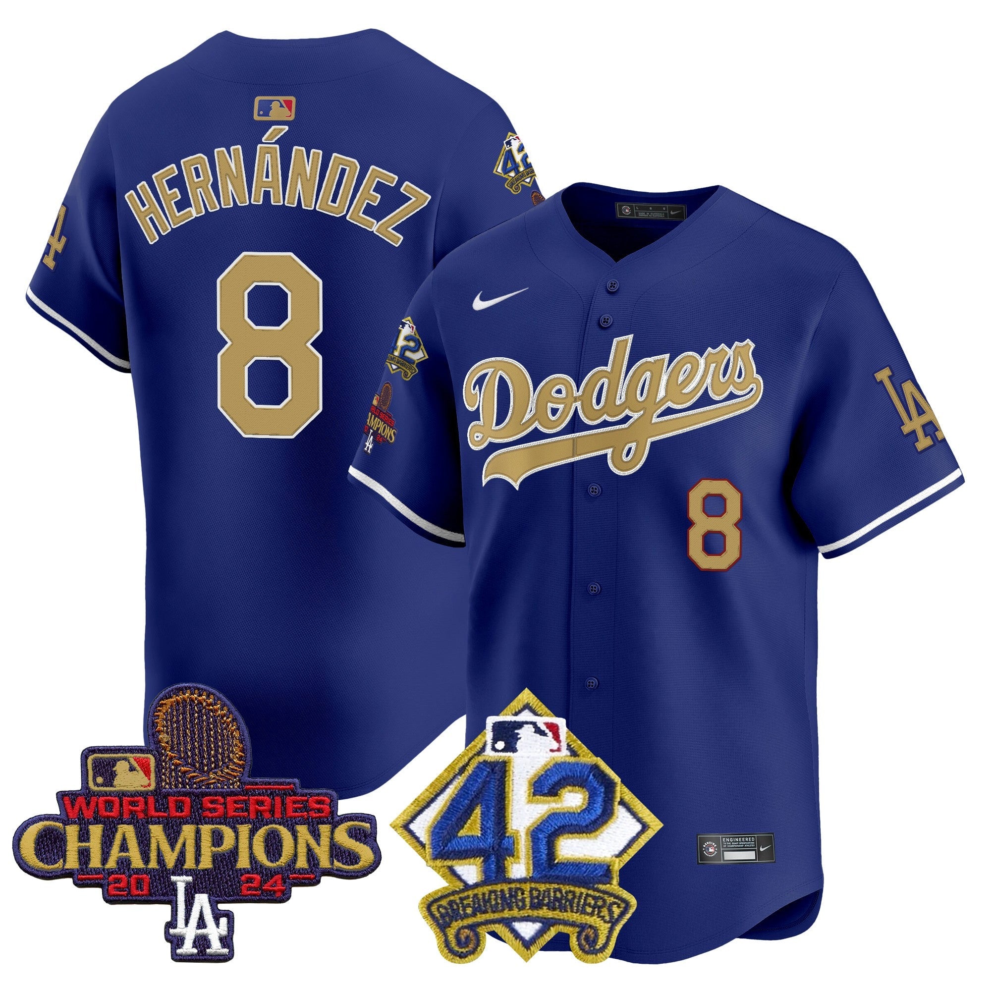 Men’s 2024 World Series Champions & Jackie Robinson Patch Vapor Premier Limited Jersey