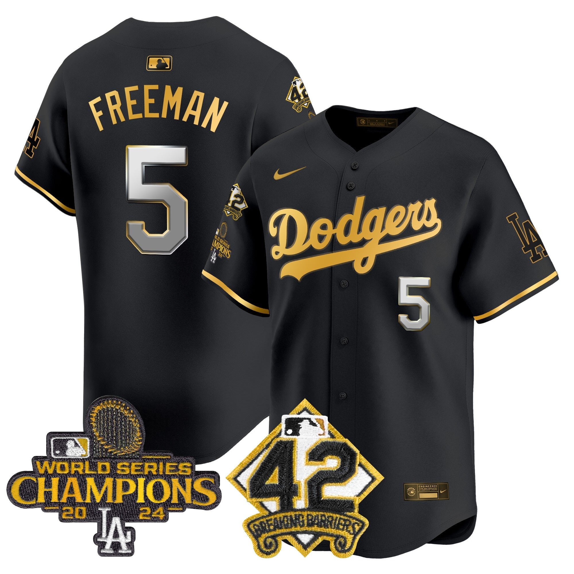 Men’s 2024 World Series Champions & Jackie Robinson Patch Vapor Premier Limited Jersey