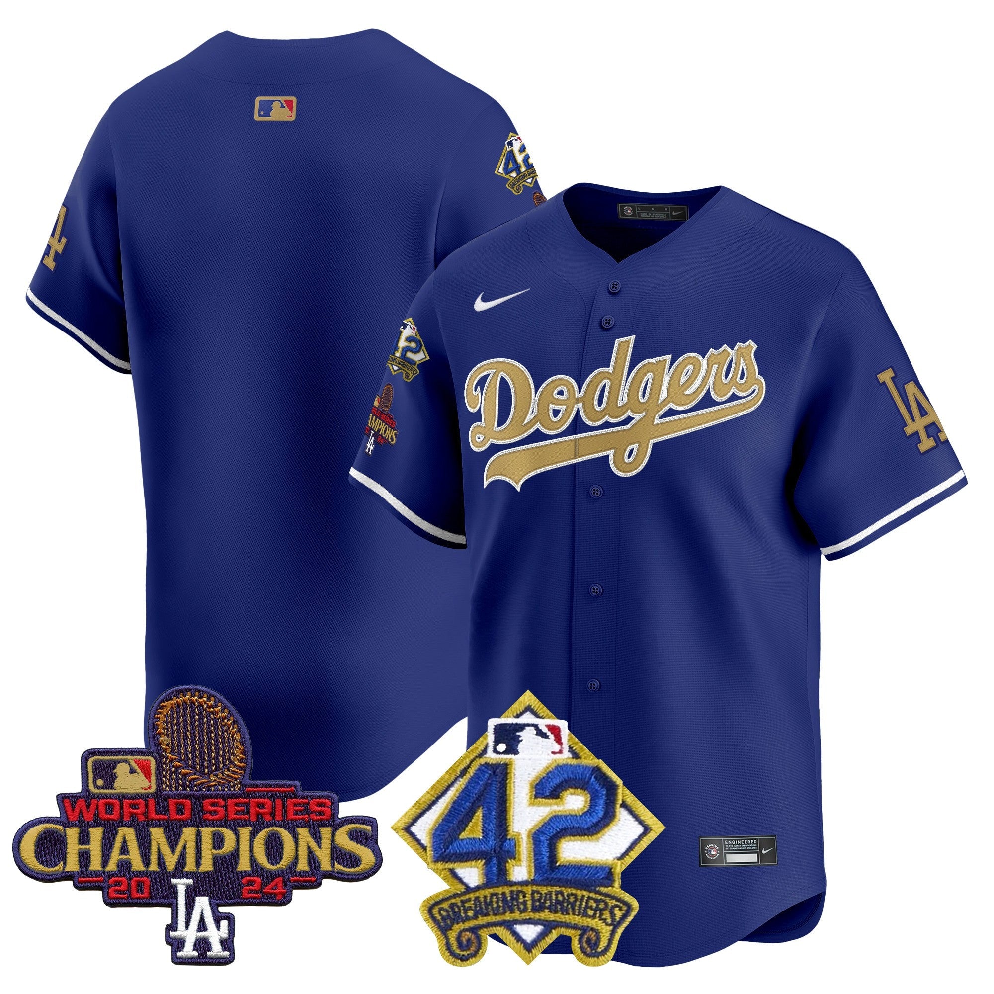 Men’s 2024 World Series Champions & Jackie Robinson Patch Vapor Premier Limited Jersey
