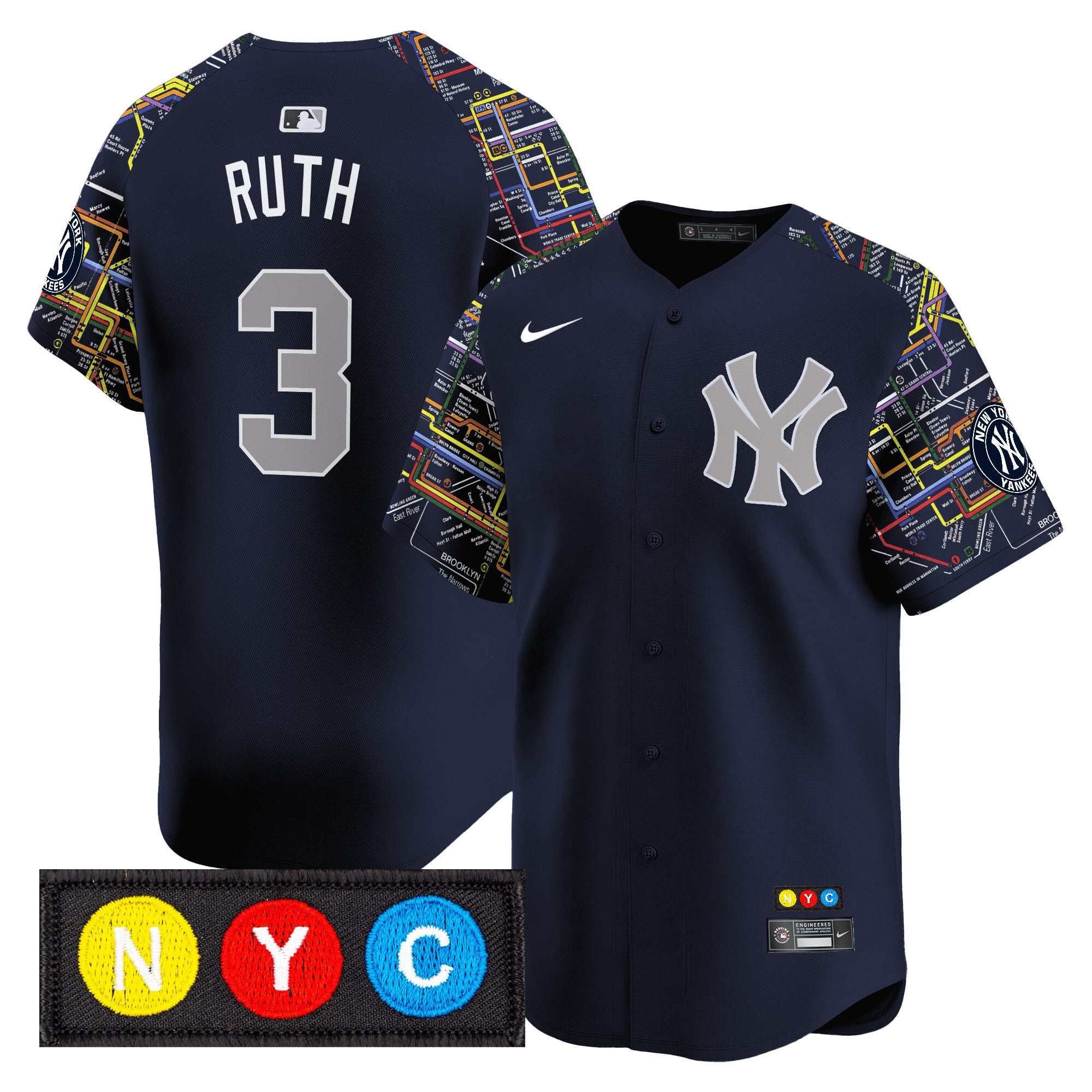 Men’s New York Subway Style Vapor Premier Limited Jersey – Stitched