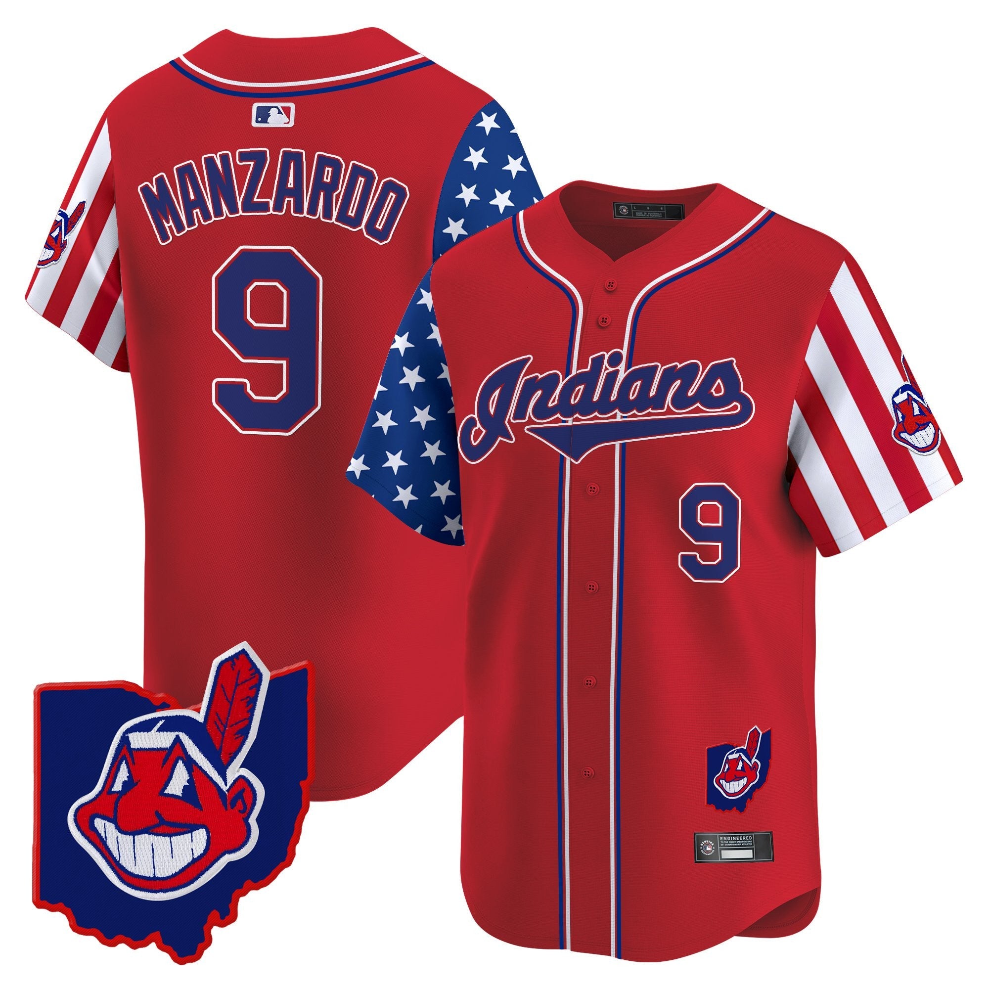 Men’s Cleveland Indians 2025 Independence Day Vapor Premier Limited Jersey