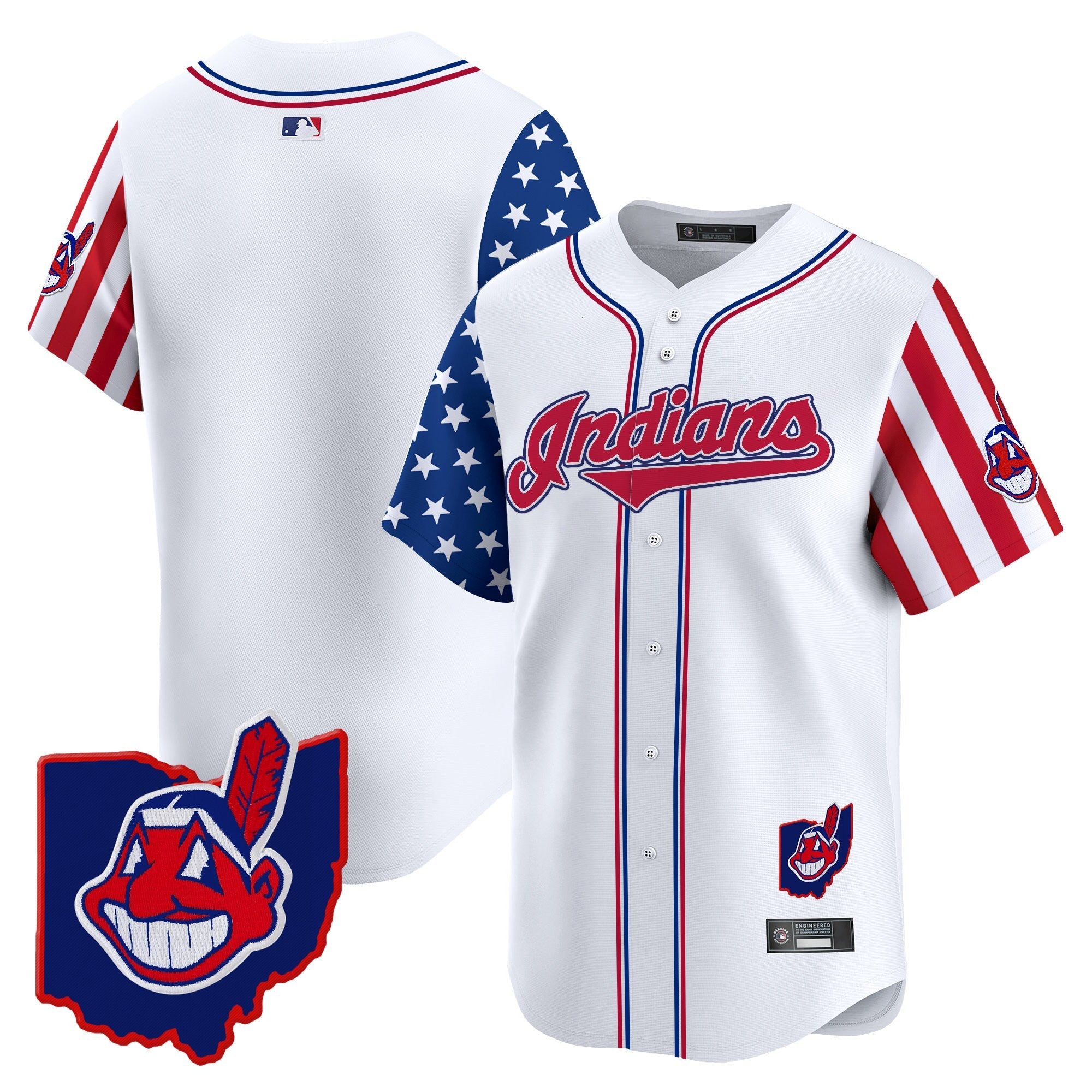 Men’s Cleveland Indians 2025 Independence Day Vapor Premier Limited Jersey