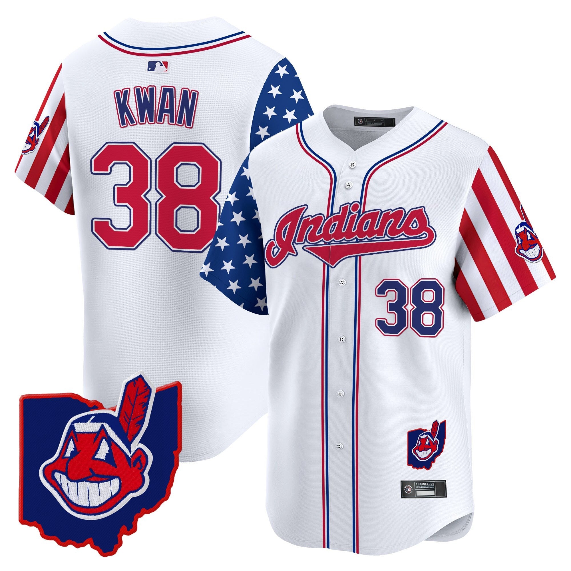 Men’s Cleveland Indians 2025 Independence Day Vapor Premier Limited Jersey