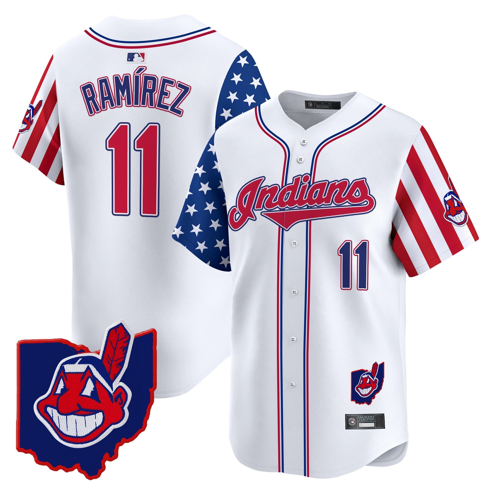 Men’s Cleveland Indians 2025 Independence Day Vapor Premier Limited Jersey