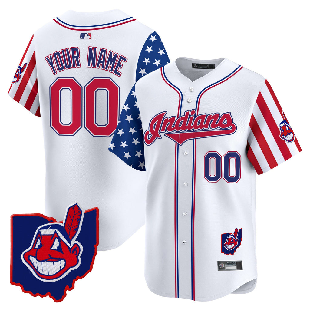 Cleveland Indians 2025 Independence Day Vapor Premier Limited Custom Jersey