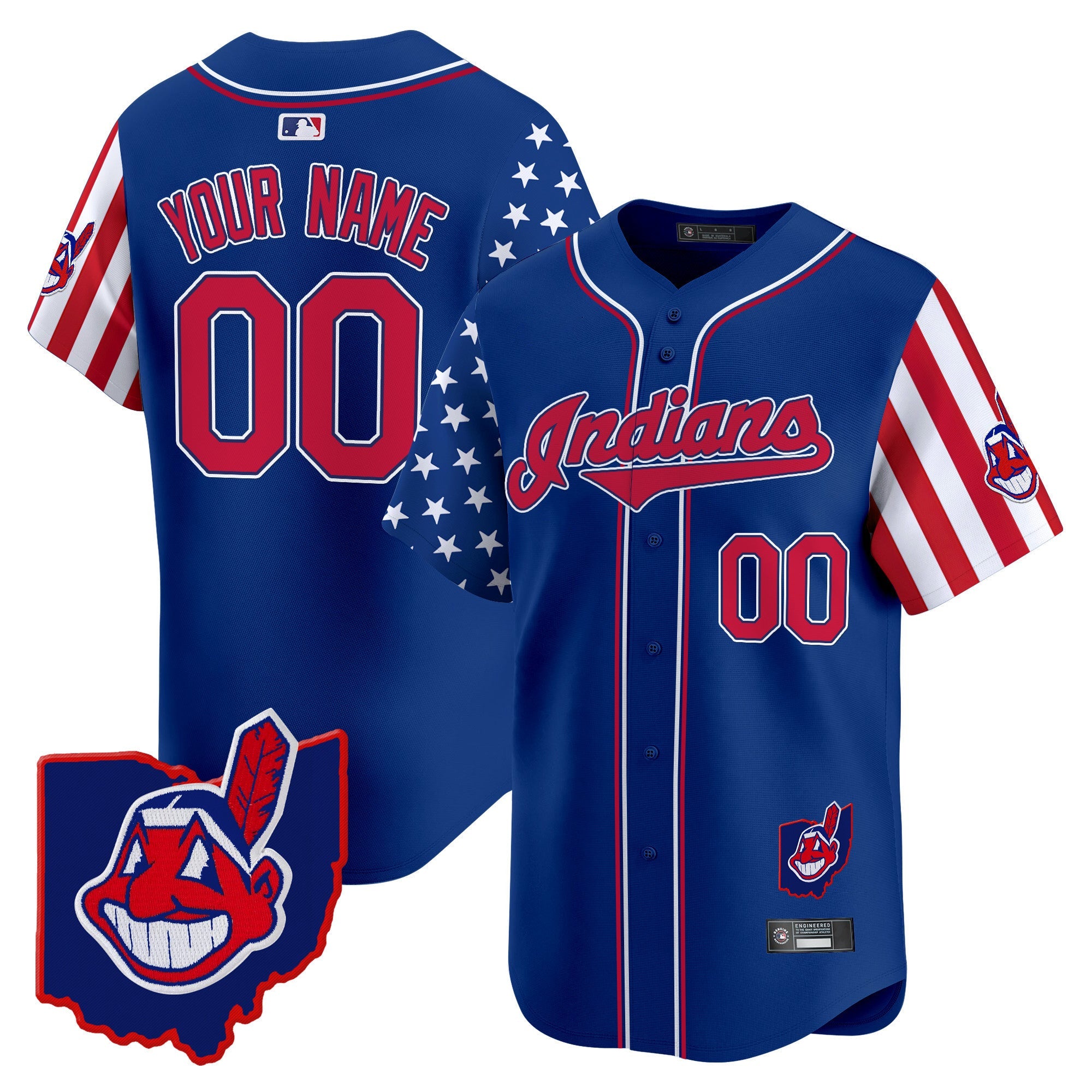 Cleveland Indians 2025 Independence Day Vapor Premier Limited Custom Jersey