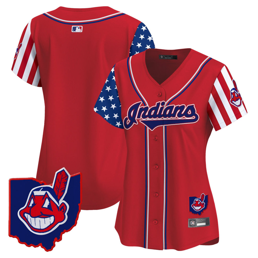 Women’s Cleveland Indians 2025 Independence Day Vapor Premier Limited Jersey