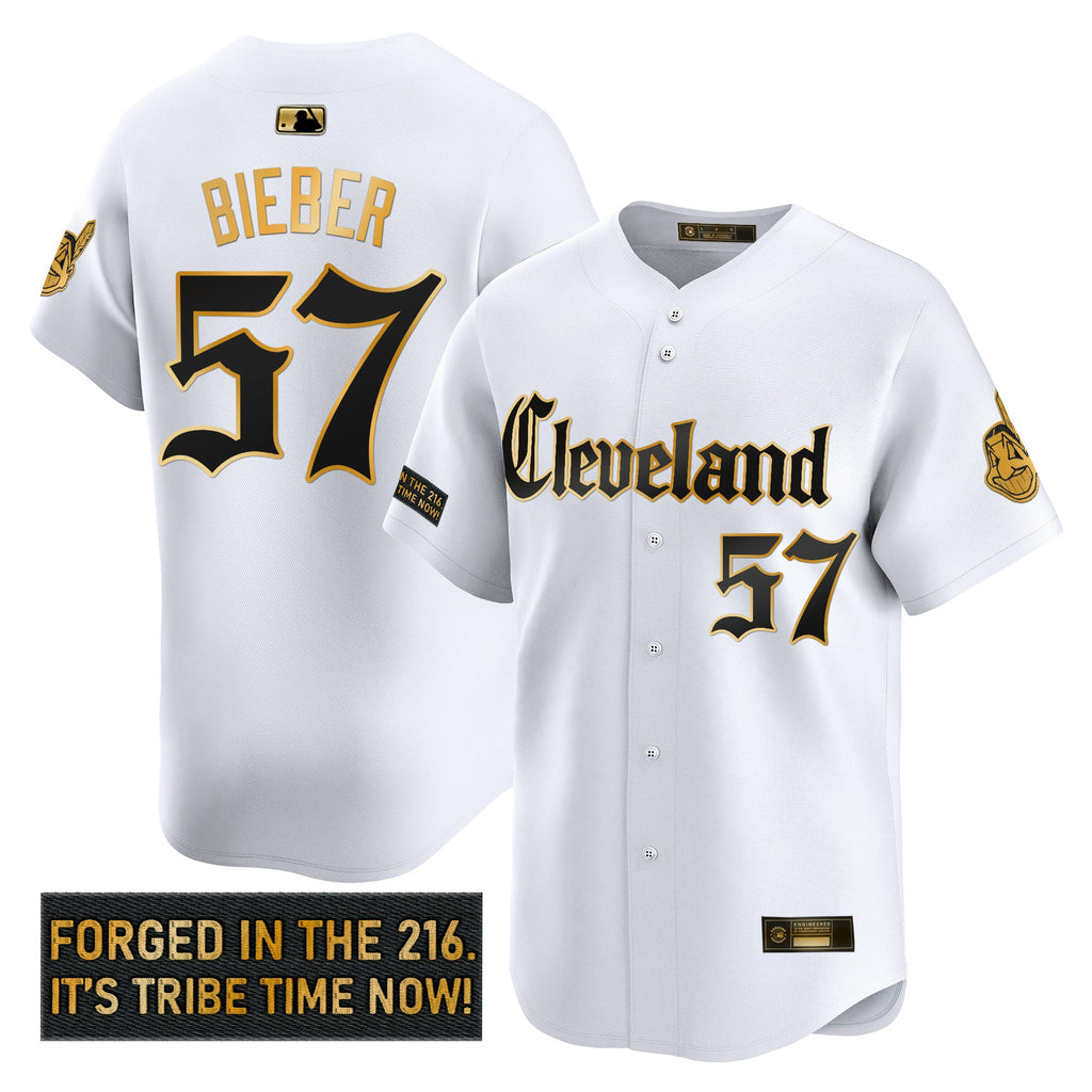Men’s Cleveland Indians ‘Gothic Iron Edition’ Gold Vapor Premier Limited Jersey