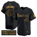 Men’s Cleveland Indians ‘Gothic Iron Edition’ Gold Vapor Premier Limited Jersey